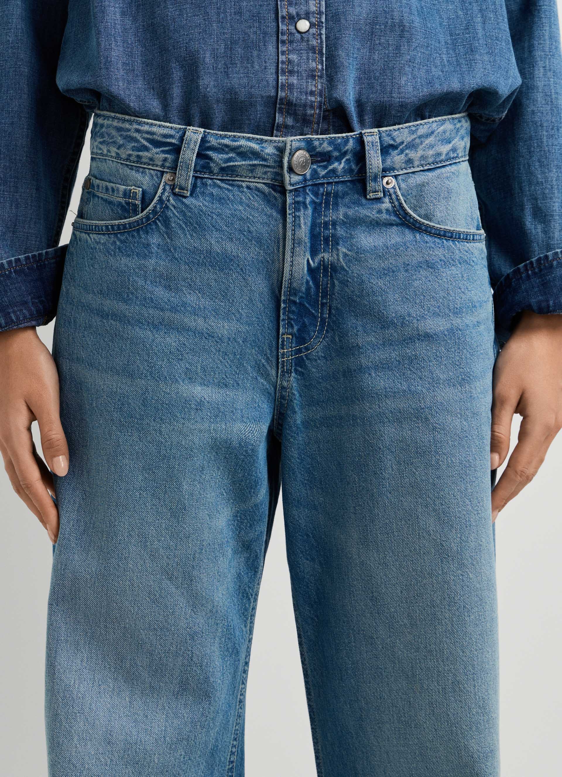 Pepe Jeans Weite Jeans »LINA MW WIDE LEG VERDE BLU« aus Baumwoll-Denim, mittlere Leibhöhe