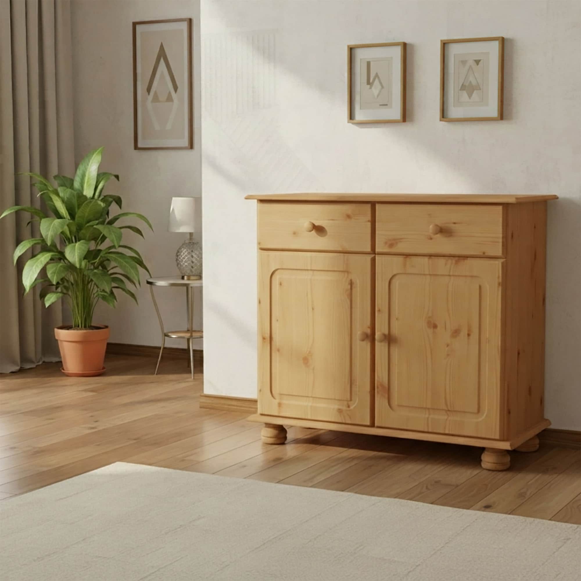 OTTO home Sideboard »Mette« Kommode mit gefrästen, kugelförmigen Füßen, Breite 80 cm