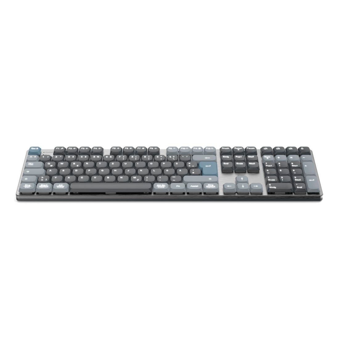 Hama Tastatur »Mechanische Tastatur (kabellos, Multi Device, 2x Bluetooth, 1x Funk)« (Funktionstasten | ausklappbare Füße)