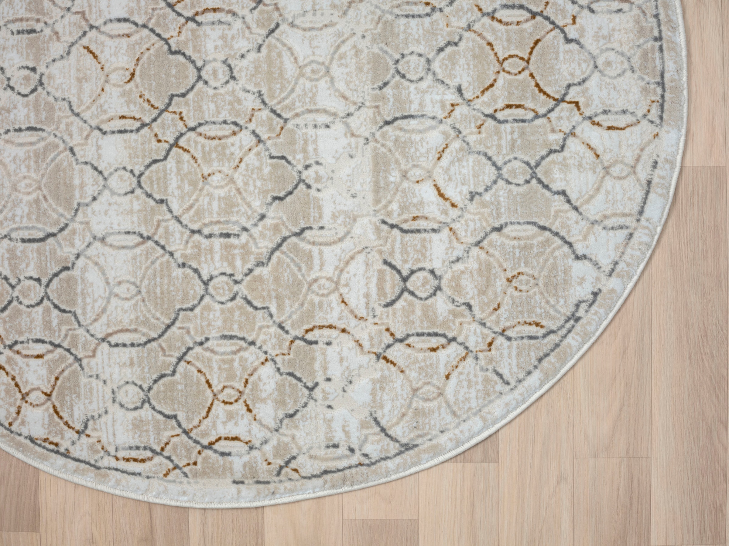 Myflair Möbel & Accessoires Teppich »My Floor Lagerräumung«, rund, 10 mm Höhe, Kurzflor, Retro-Style, besonders weich durch Microfaser