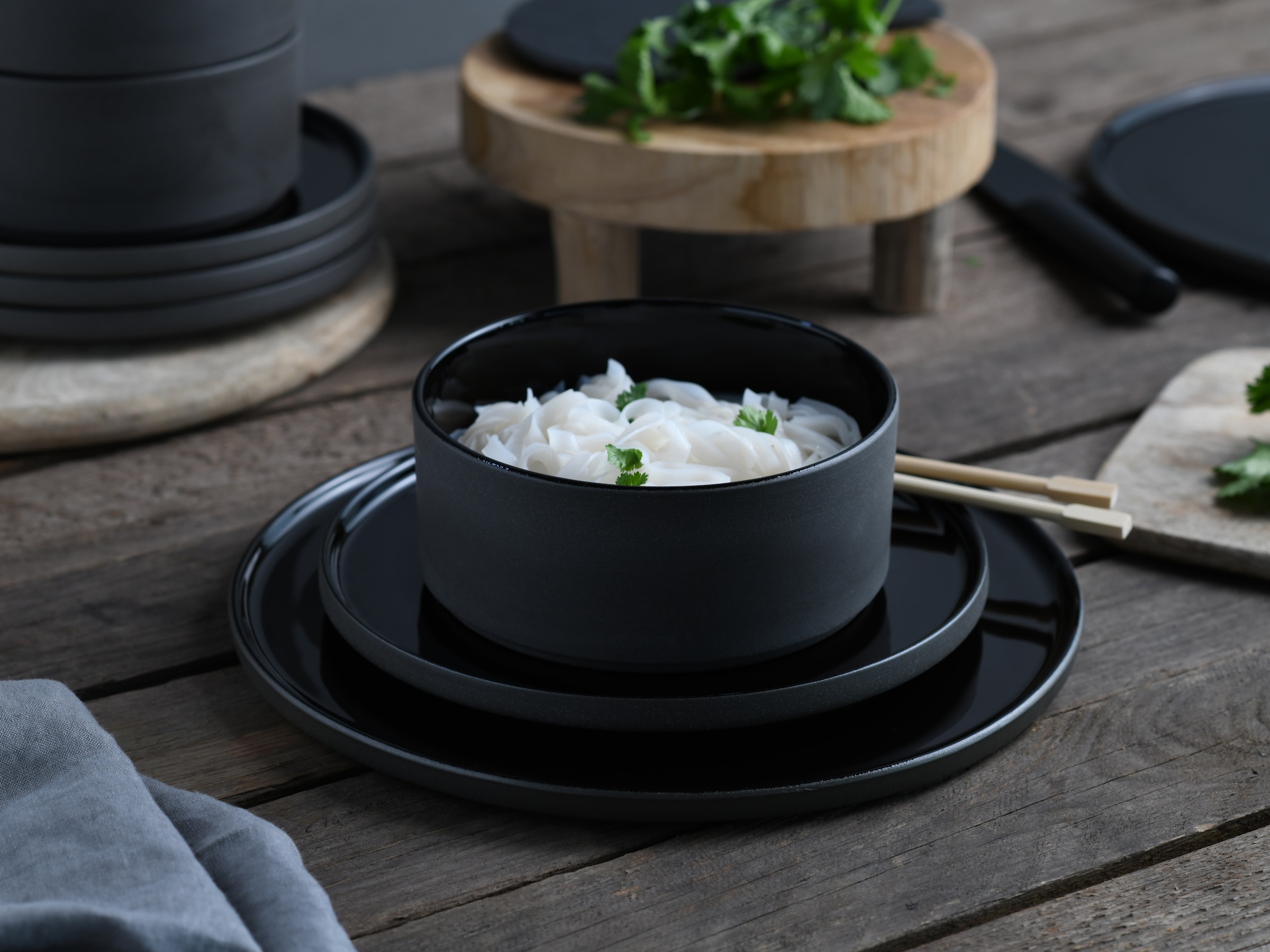 CreaTable Dessertteller »Futuro«, (Set, 4 St.), Teller Set für 4 Personen, Ø 20 cm, Steinzeug
