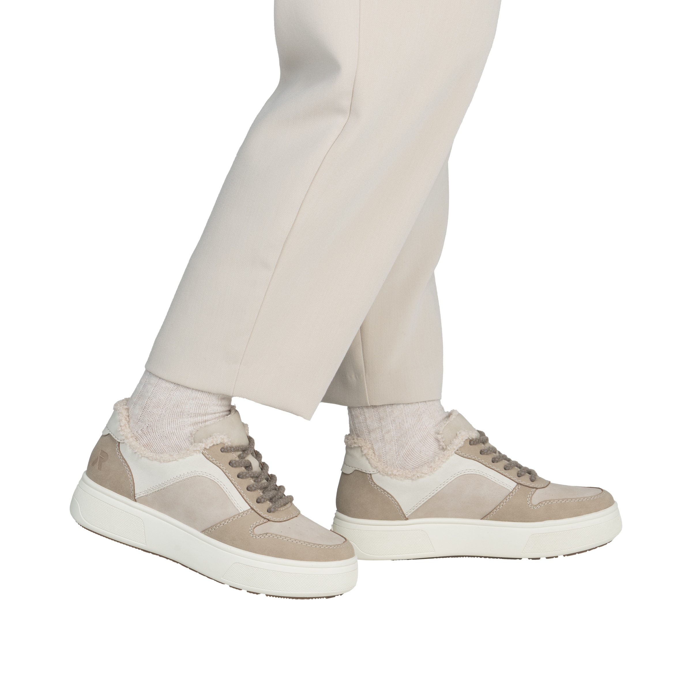 Rieker Plateausneaker  Retro-Sneaker, Schnürschuh, Halbschuh mit Teddyfutter