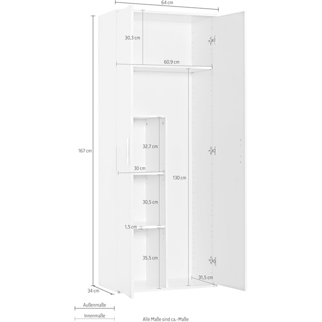 Procontour Hochschrank »Clara«, Breite 64cm, mit Einlegeböden bestellen im  OTTO Online Shop