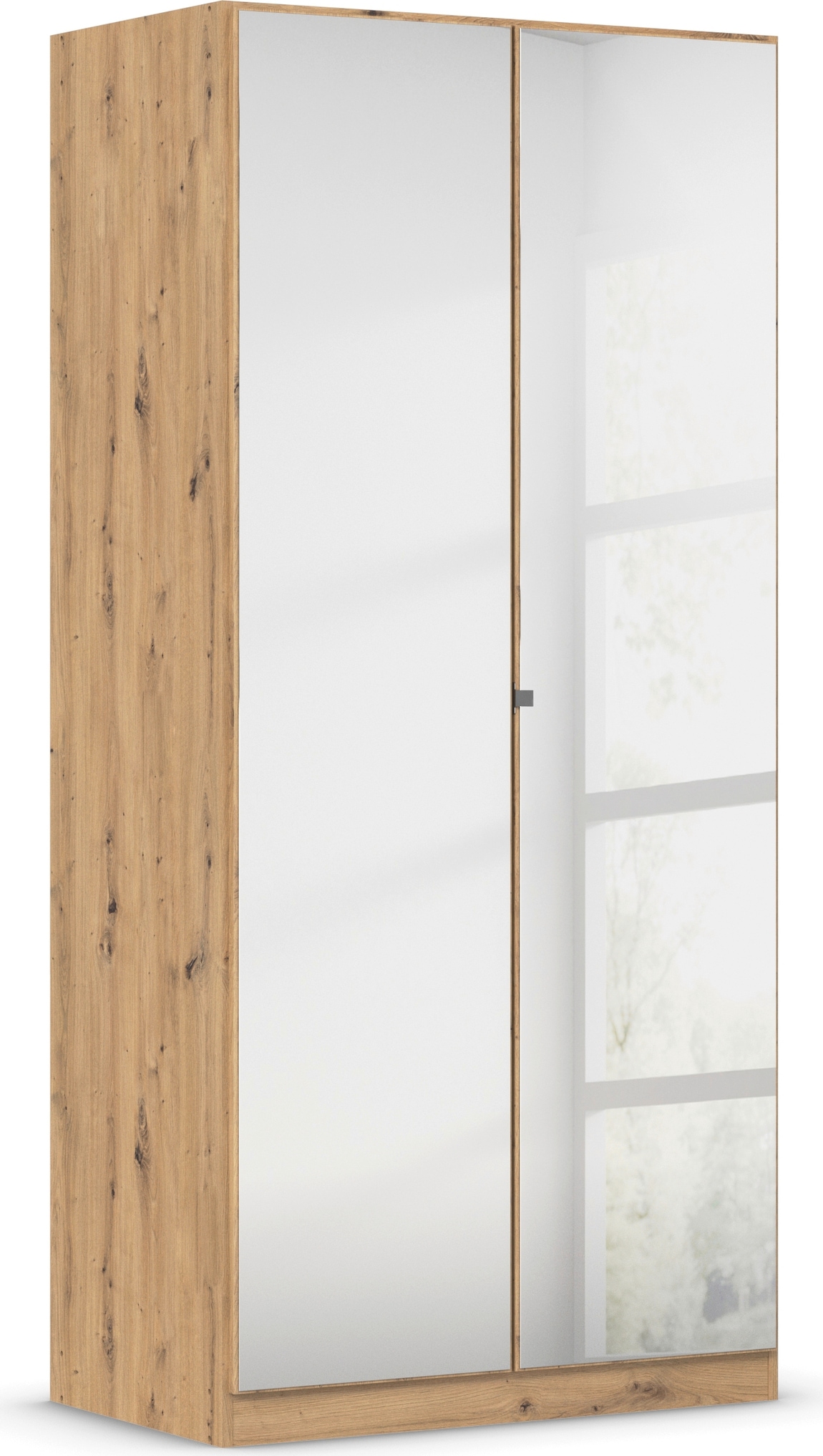 rauch Drehtürenschrank »Reflect« mit Spiegelfront, inkl. praktischer Inneneinteilung und Stoffboxen-Set