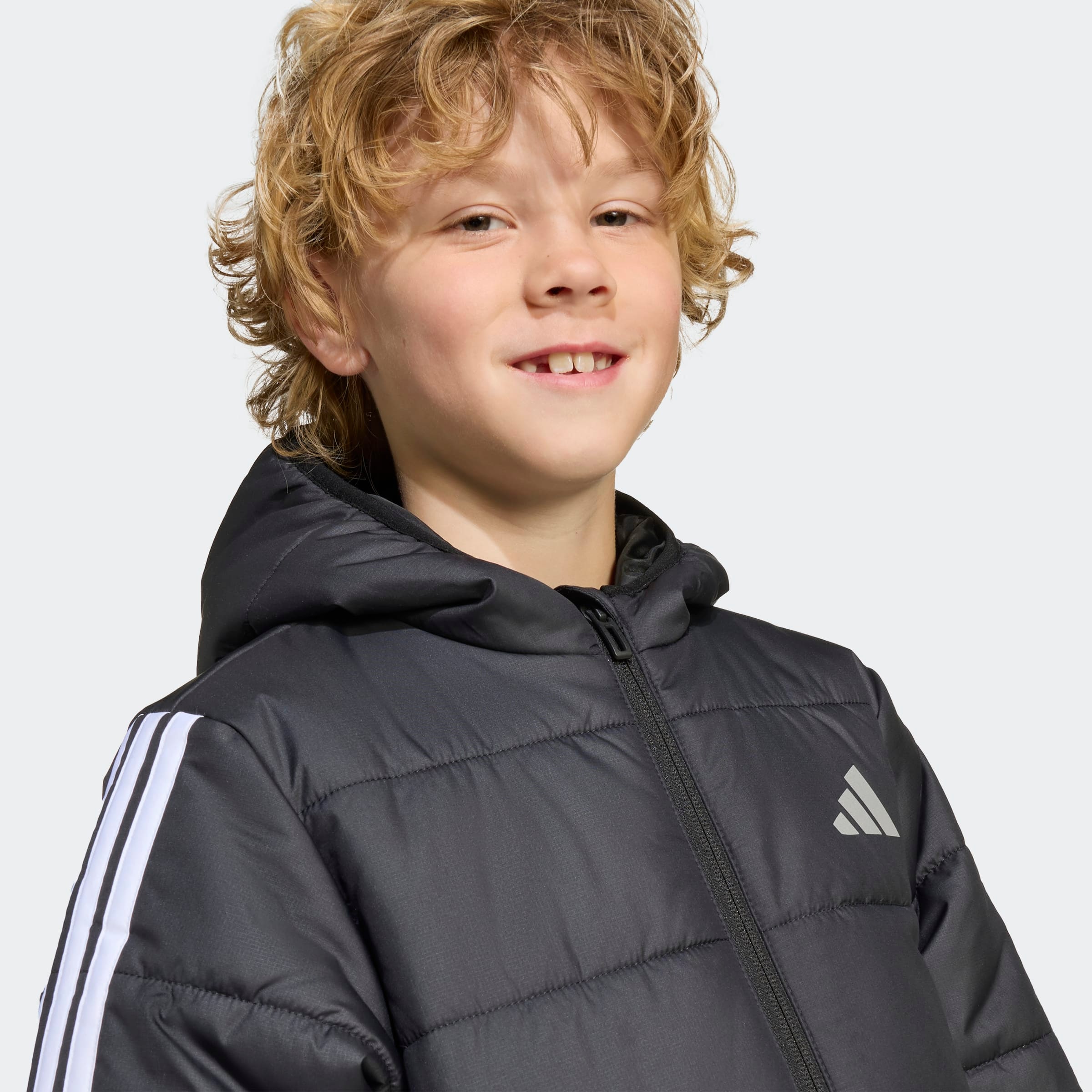 adidas Sportswear Winterjacke »ESSENTIALS 3-STREIFEN GEFÜTTERTE« für Kinder, mit Reißverschluss, leichtes Material