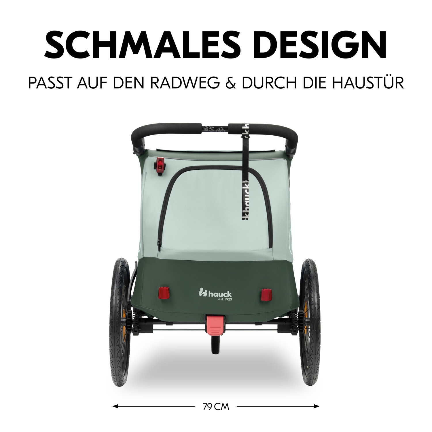 Hauck Fahrradkinderanhänger »2in1 Bike Trailer und Buggy Dryk Duo Plus, dark green«, für 2 Kinder; inklusive Deichsel