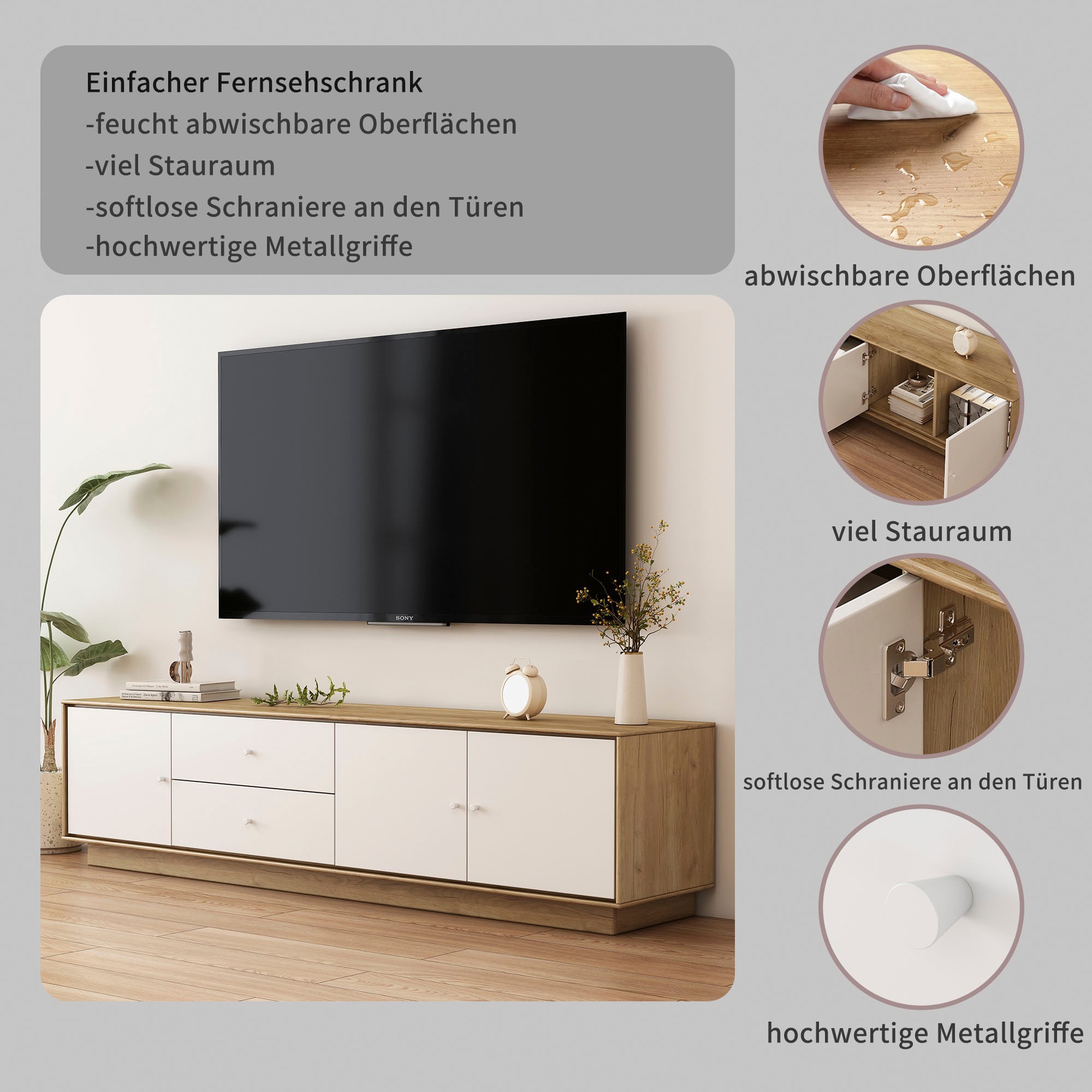 OTTO home TV-Board »Blaire« kratzfeste Melaminoberfläche, ABS-Kanten und FSC-zertifiziertem Holz