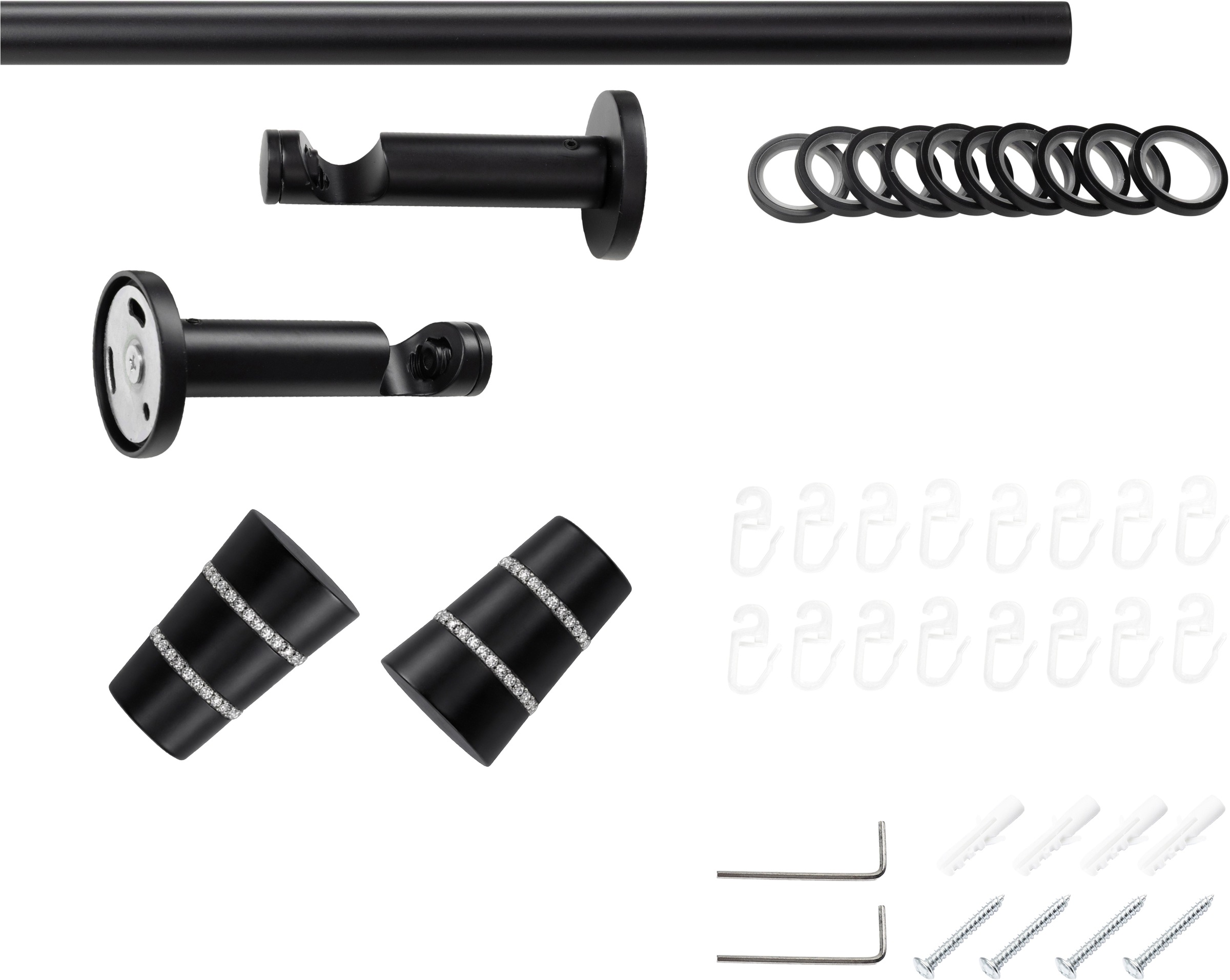 SN DECO GROUP Gardinenstange »Gardinenstange Rennes Ø 19 mm, 1-läufig, Fixmaß, verschraubt« Ø 19 mm Fixmaß;kürzbar