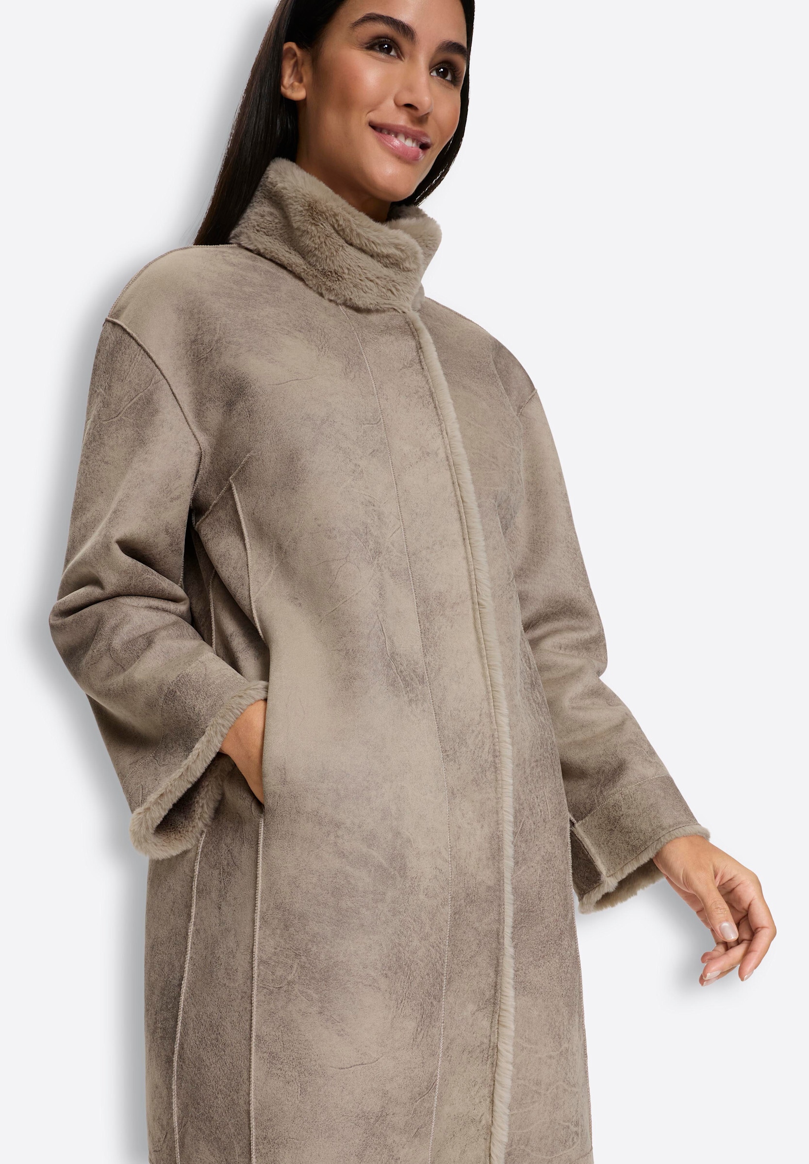 heine Langjacke »Wende-Mantel Mantel zum Wenden« ohne Kapuze