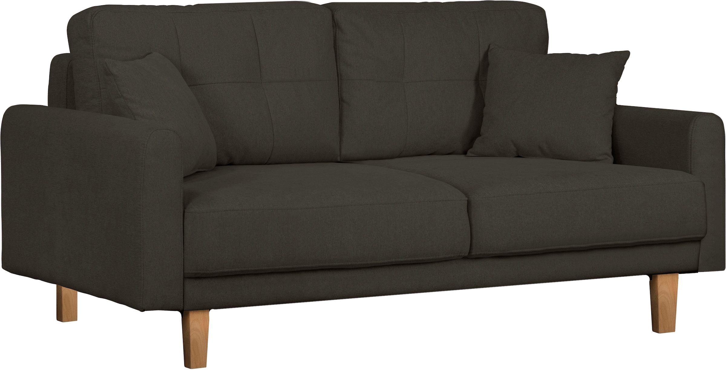 Home affaire 2-Sitzer »TRIPLO mit Wellenunterfederung, Maße B/T/H: 165/100/89 cm« Sofa mit Steppung im Rückenbereich, incl. Rückenkissen und Zierkissen