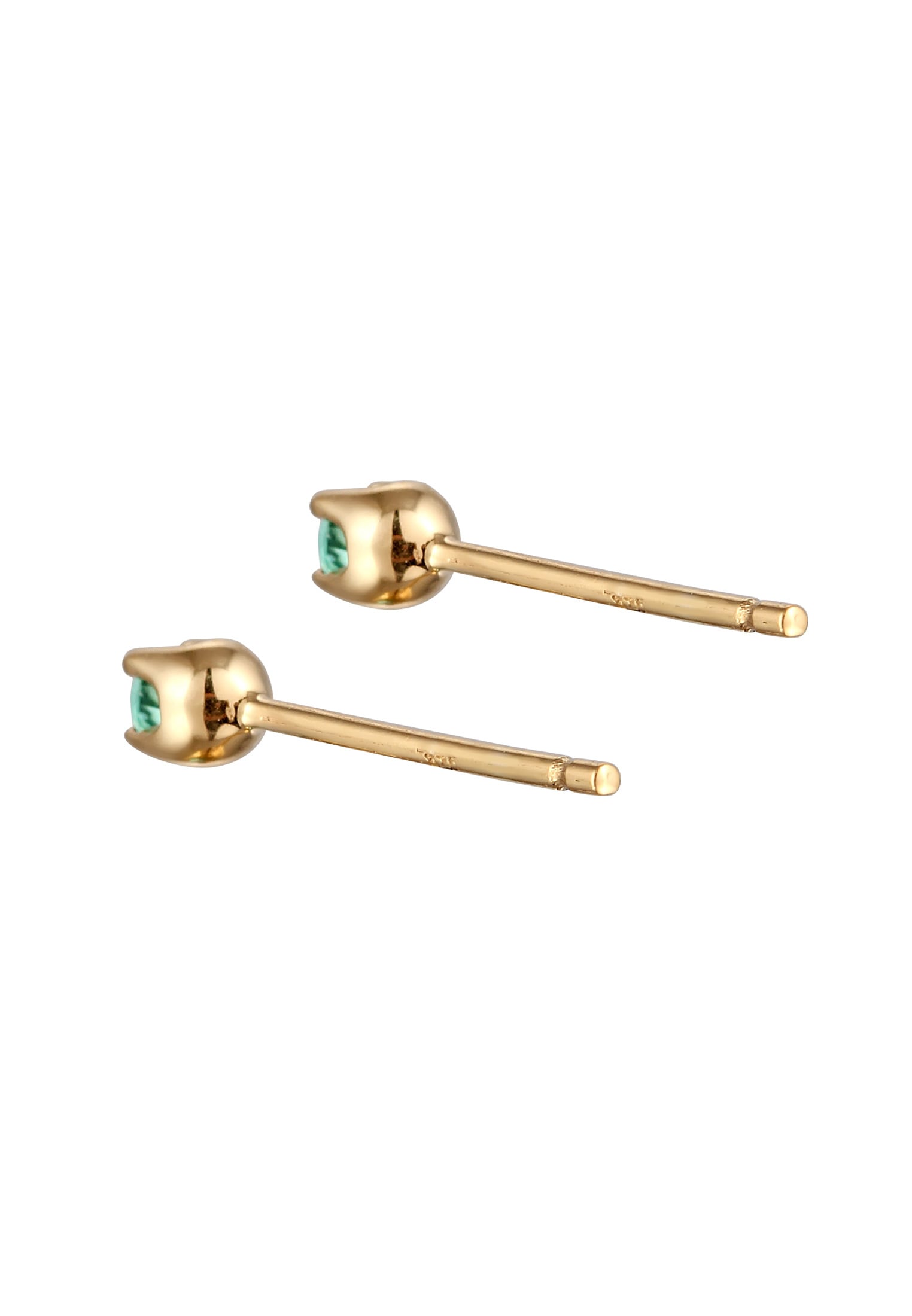 Elli Premium Paar Ohrstecker »Ohrringe Ohrstecker Smaragd Synthetisch Grün 375 Gelbgold«