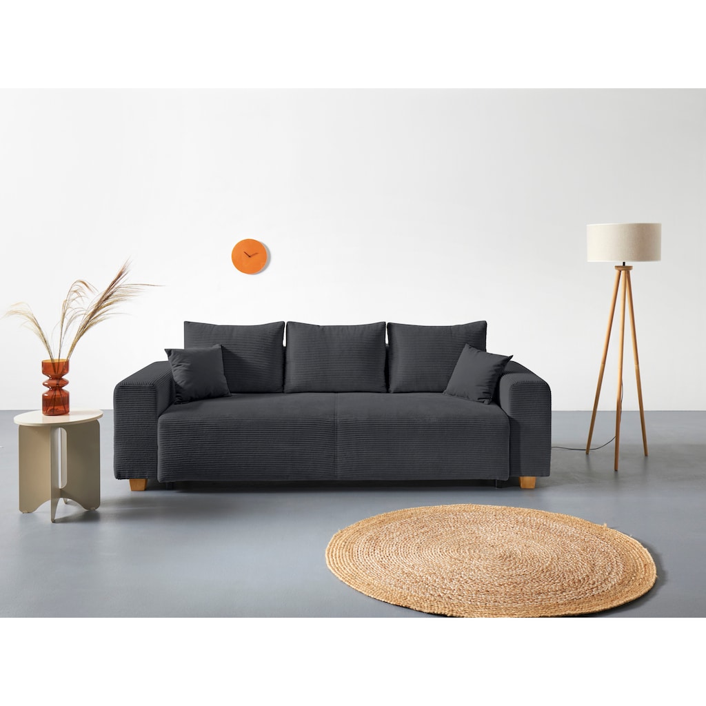 COLLECTION AB Schlafsofa Yves, mit Bettkasten, Bettfunktion und 2 Zierkissen