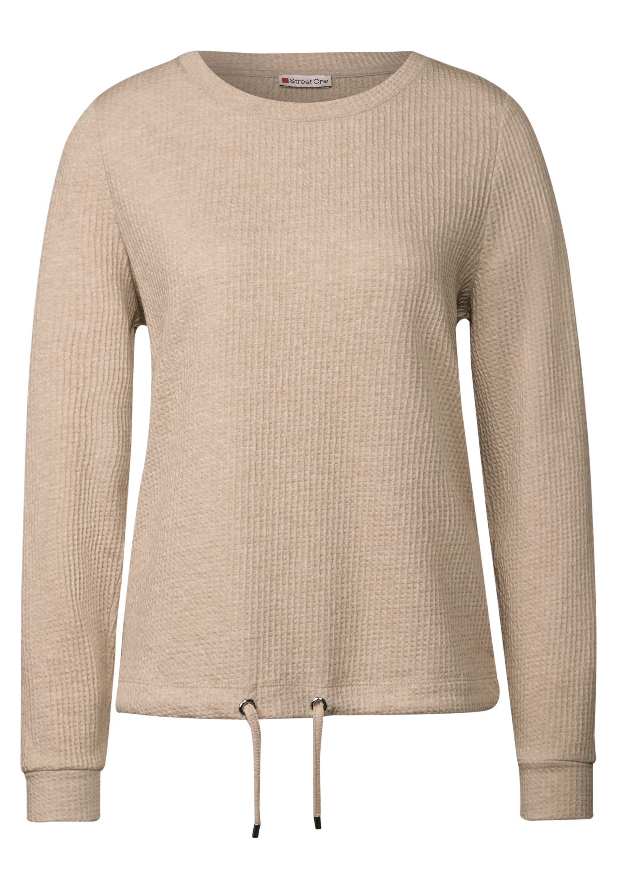 STREET ONE Sweatshirt, Struktur-Optik, mit elastischem Saum mit Tunnelzug