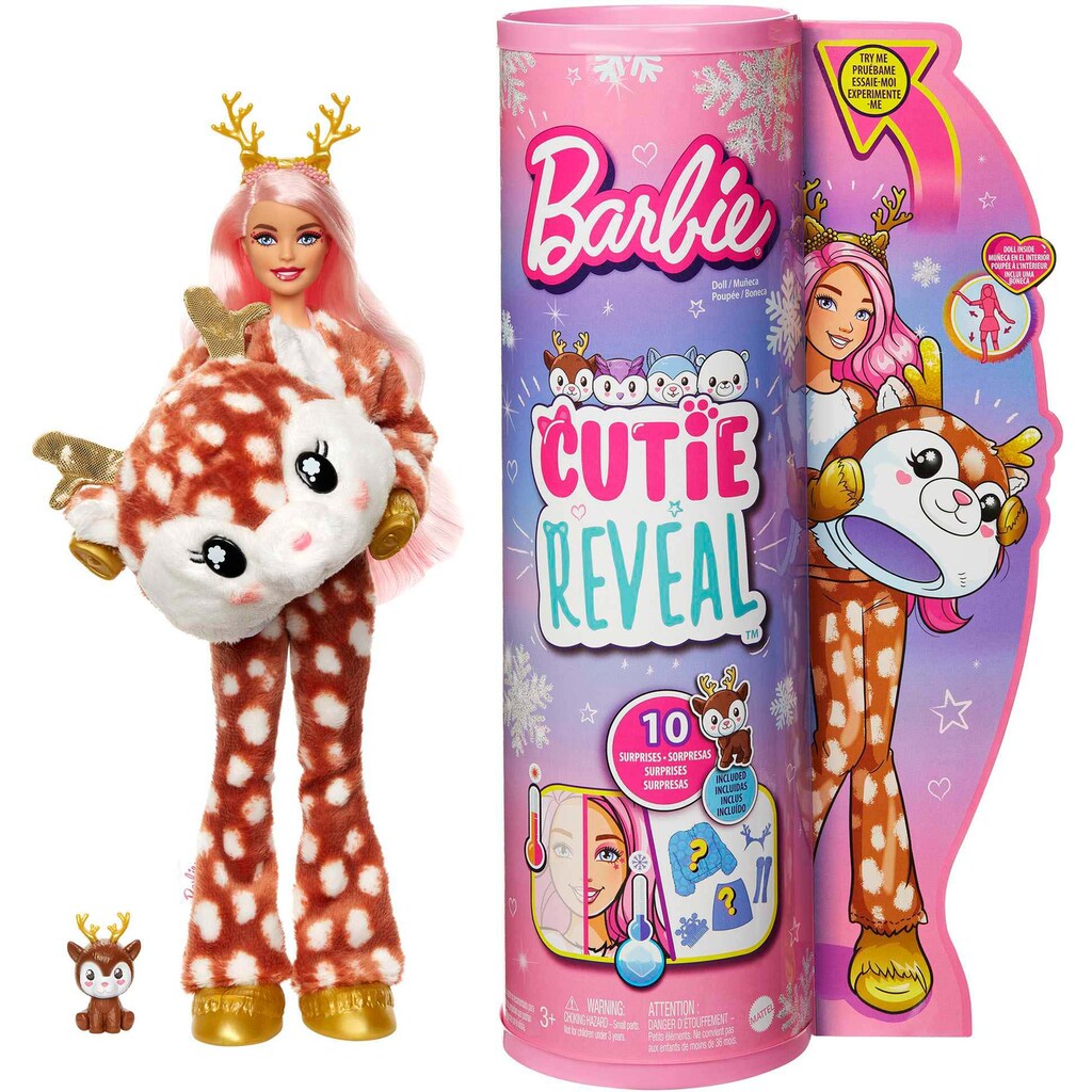 Barbie Anziehpuppe »Cutie Reveal Winter Sparkle Series, Deer«