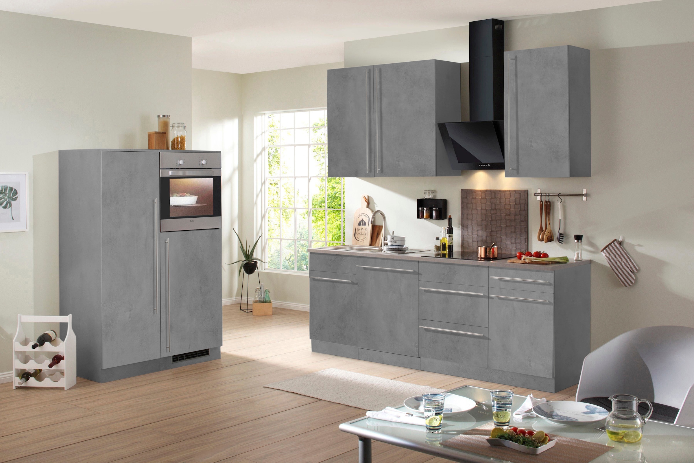 wiho Küchen Küchenzeile »Chicago« mit E-Geräten, Gesamtbreite 330 cm