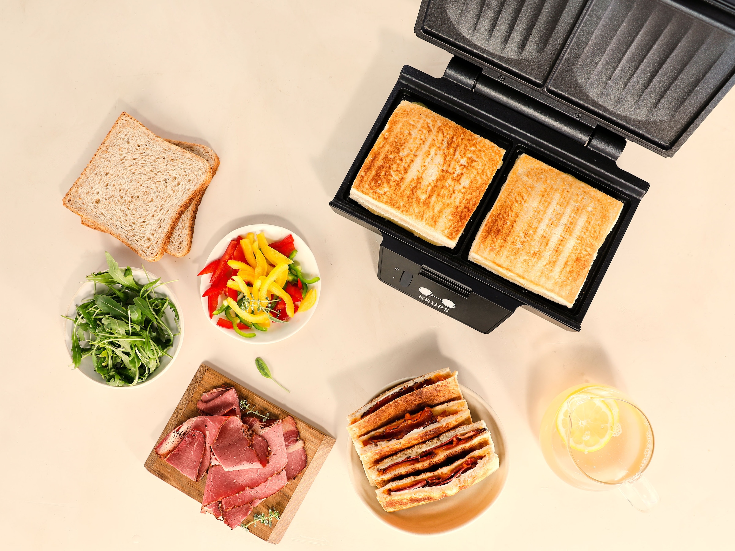 Krups Sandwichmaker »FDK462 Iconic Muschelform«, 850 W, keramikbeschichtete Antihaftplatten, kratzfest
