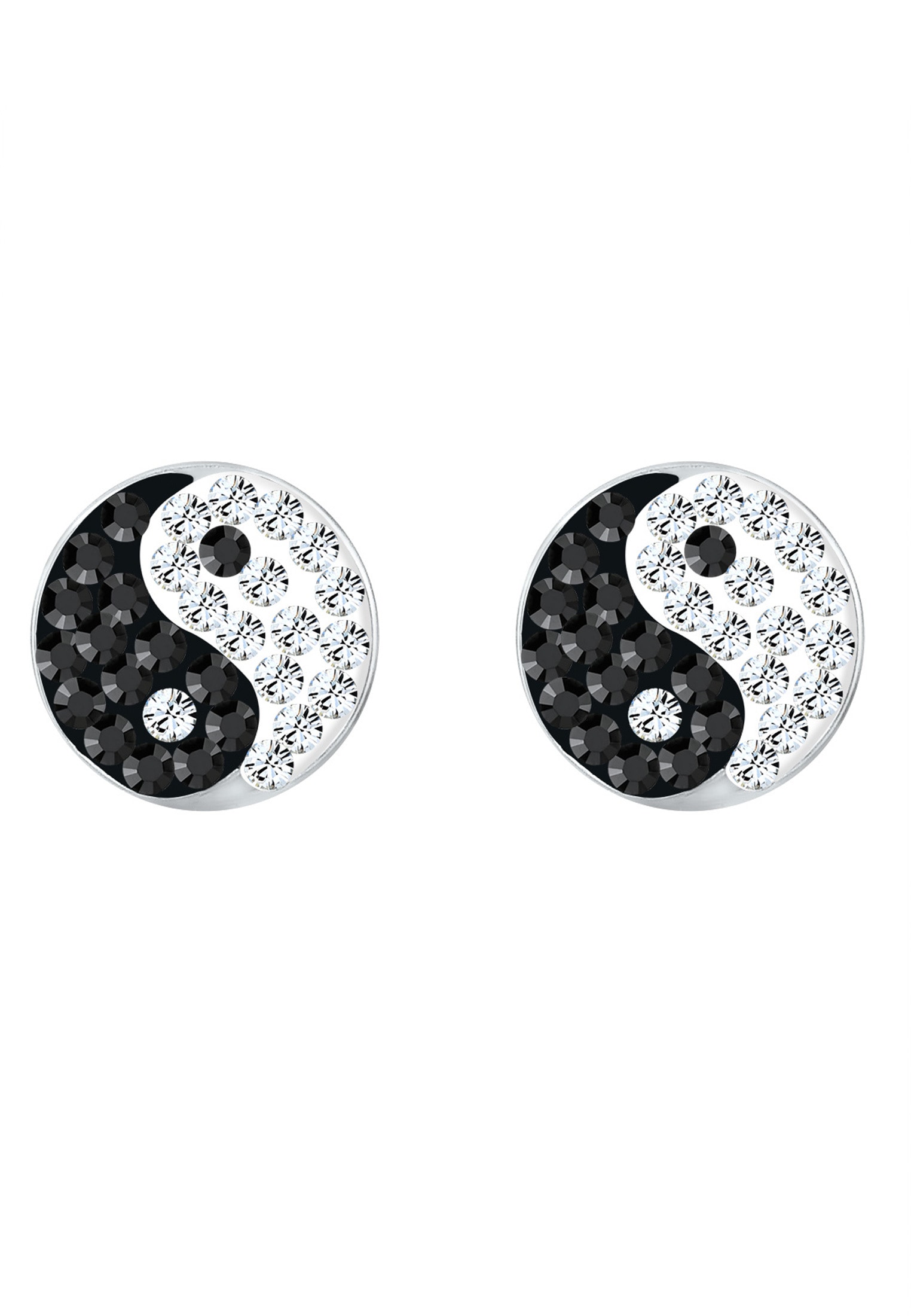 Elli Paar Ohrstecker »Ohrringe Yin und Yang Symbol Kristalle Silber«