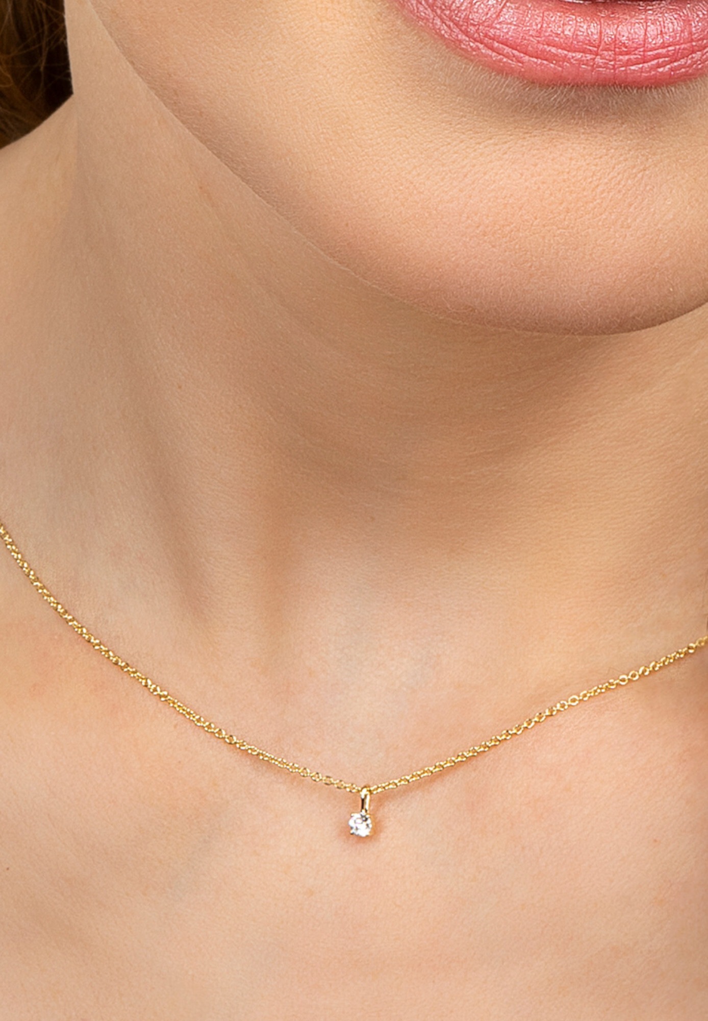ONE ELEMENT Kettenanhänger »0.1 ct  Diamant Brillant Anhänger aus 585 Gelbgold«