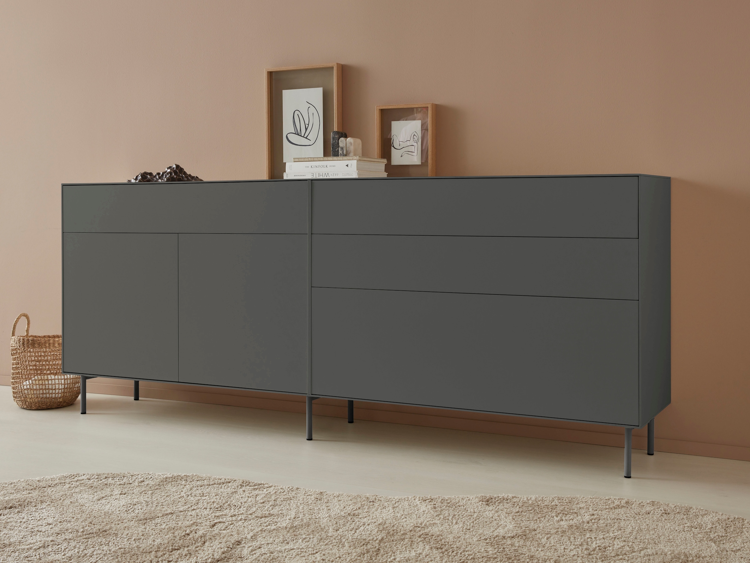 LeGer Home by Lena Gercke Sideboard »Essentials«, Breite: 112cm, MDF lackiert, Push-to-open-Funktion