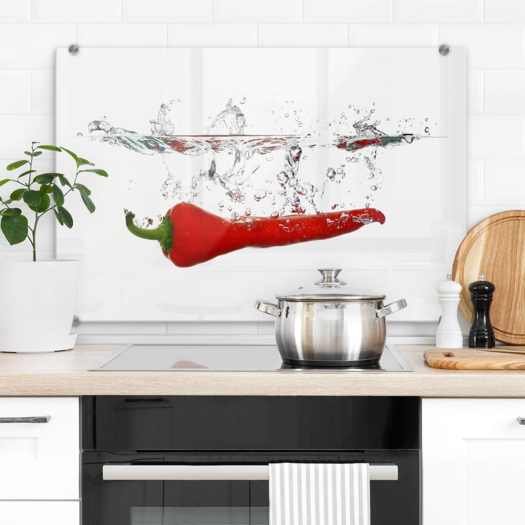 Wall-Art Herd-Abdeckplatte »Spritzschutz Küche Chilischote«