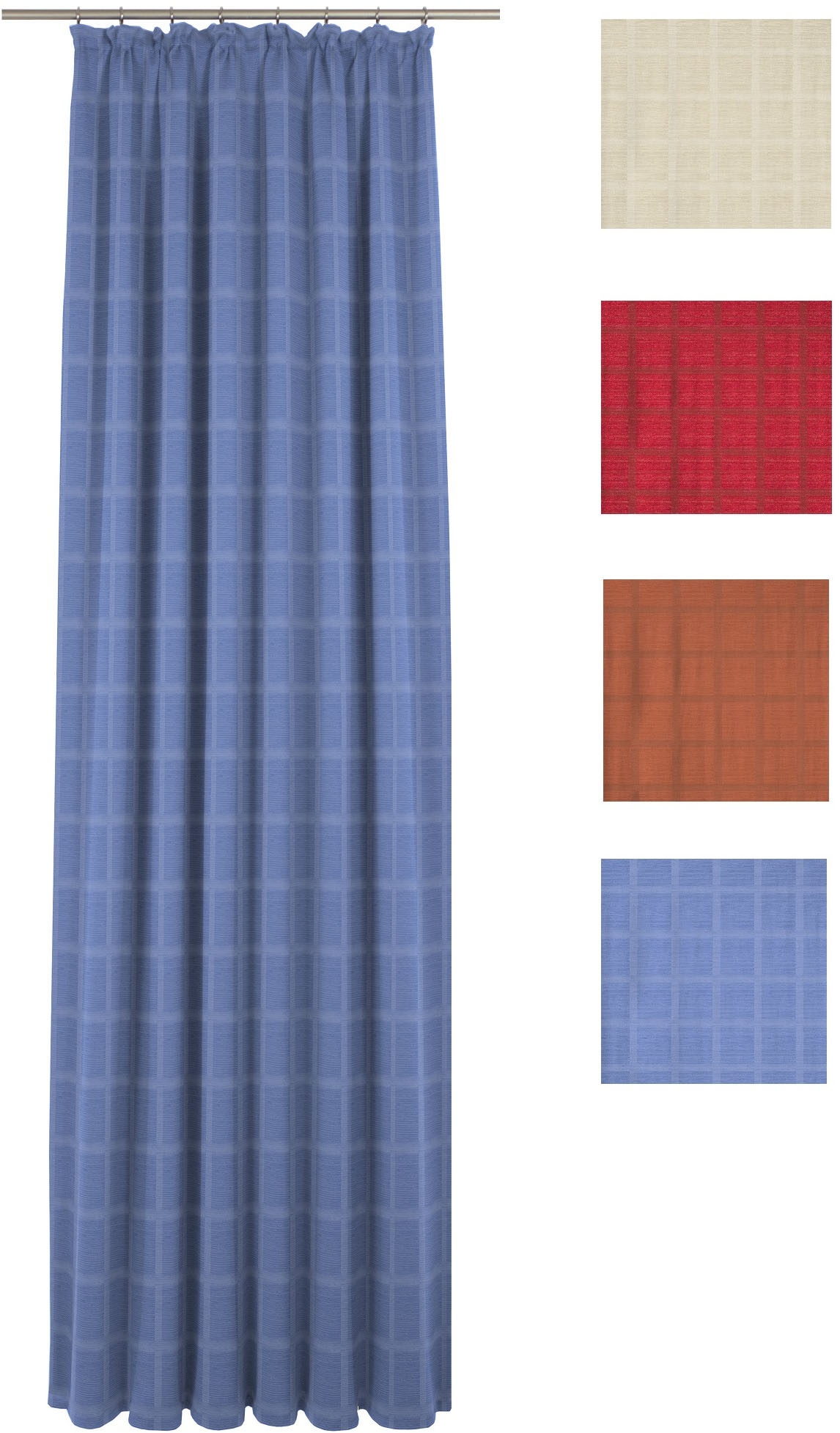 Wirth Vorhang »Toco-Karo« Kräuselband 1 Stk. tlg.