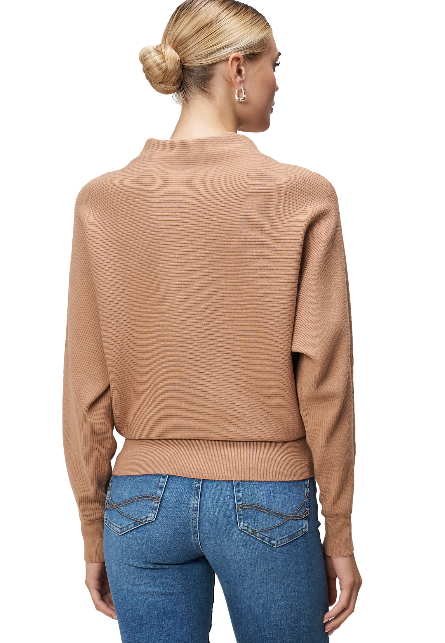 Zero Rundhalspullover »Pullover strukturiert mit Stehkragen«