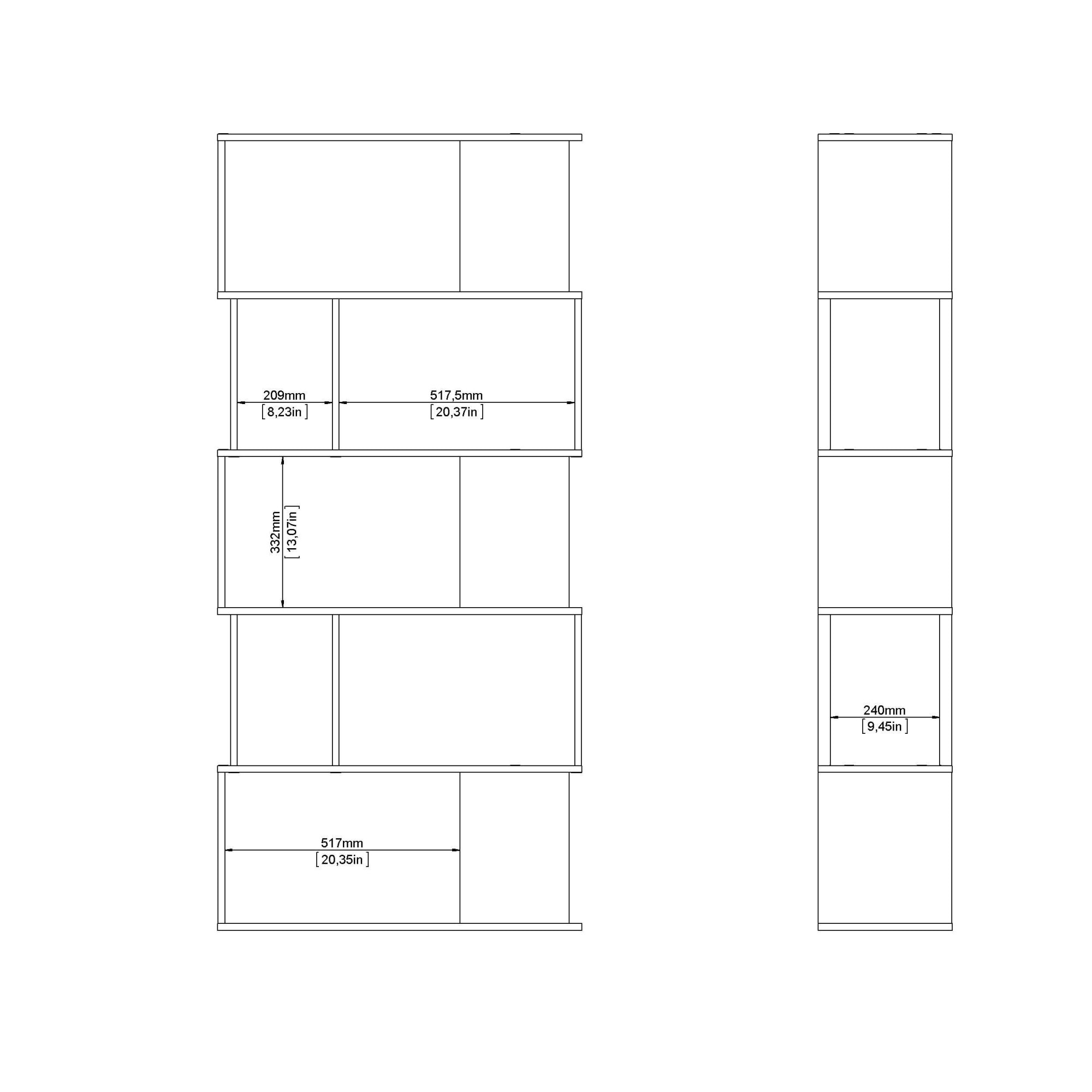 INOSIGN Bücherregal »Maze, Regal, Standregal, Stauraumregal, Multifunktional,«, Breite/Tiefe/Höhe: 80/29,5/175 cm, zweifarbig, mit vielen Fächern