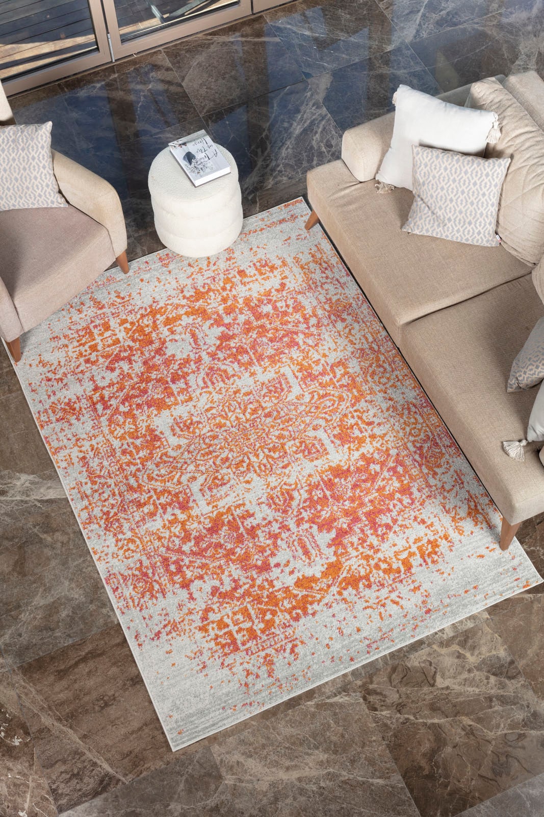 Livabliss Teppich »SYRACUSA«, rechteckig, 12 mm Höhe, Kurzflor Orientteppich, Wohnzimmer, Schlafzimmer, Orange