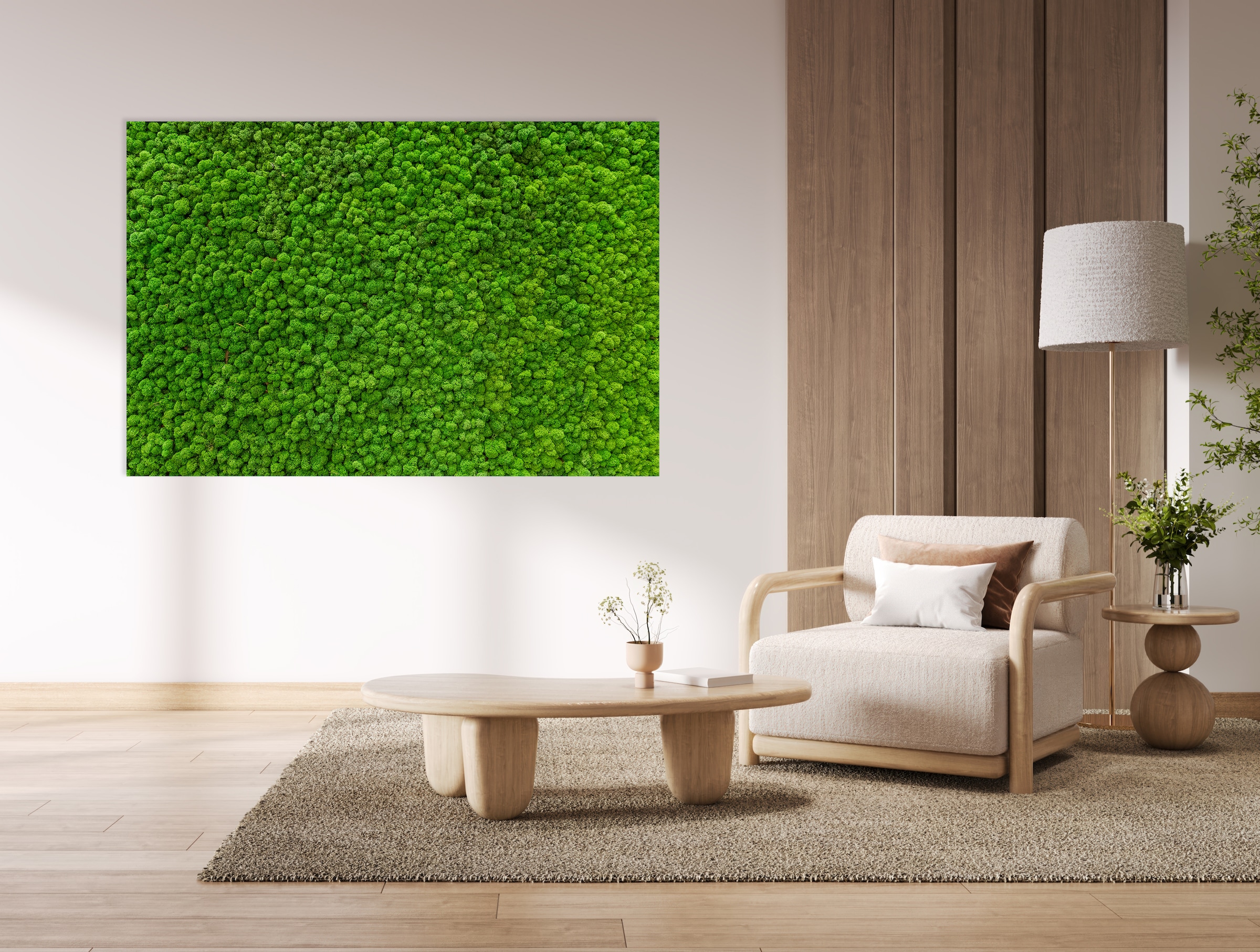 queence Acrylglasbild »Moosbild, gedruckt, Motiv: Moos« 1 Stk. tlg. mit schwebender 3D Tiefenwirkung, dank der rahmenlosen Befestigung