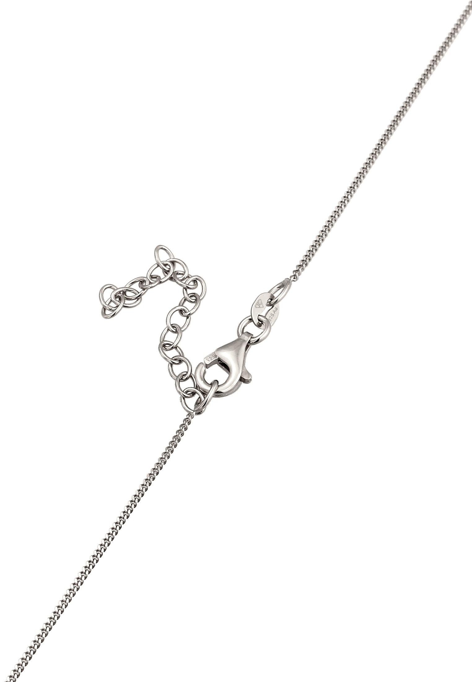 Elli Kette ohne Anhänger »Halskette Plättchen Synthetischer Opal Weiß 925 Sterling Silber«