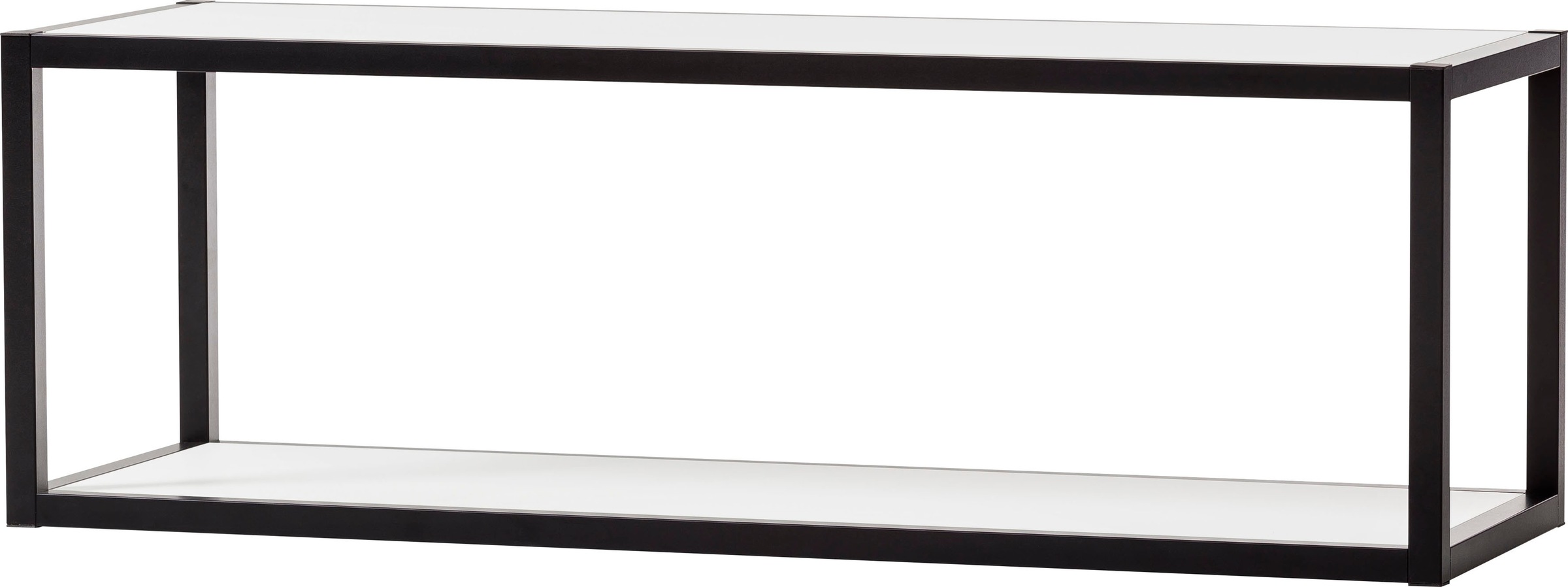 OTTO products Wandregal »Mona«, aus einem schwarzen pulverbeschichtetem Metallgestell, Breite 90 cm