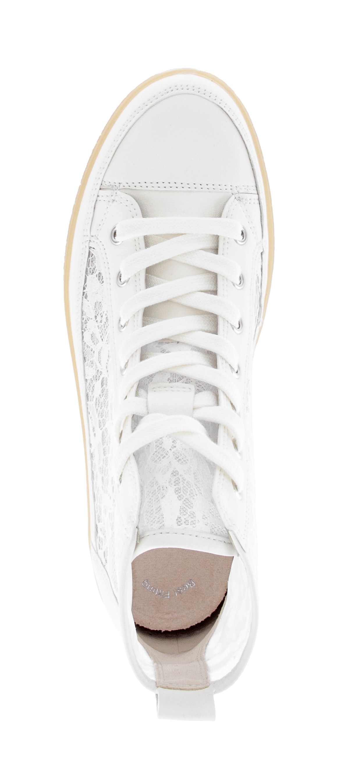 Gabor Plateausneaker  , Schnürschuh, Freizeitschuh, High-Top-Sneaker mit modischer Stickerei