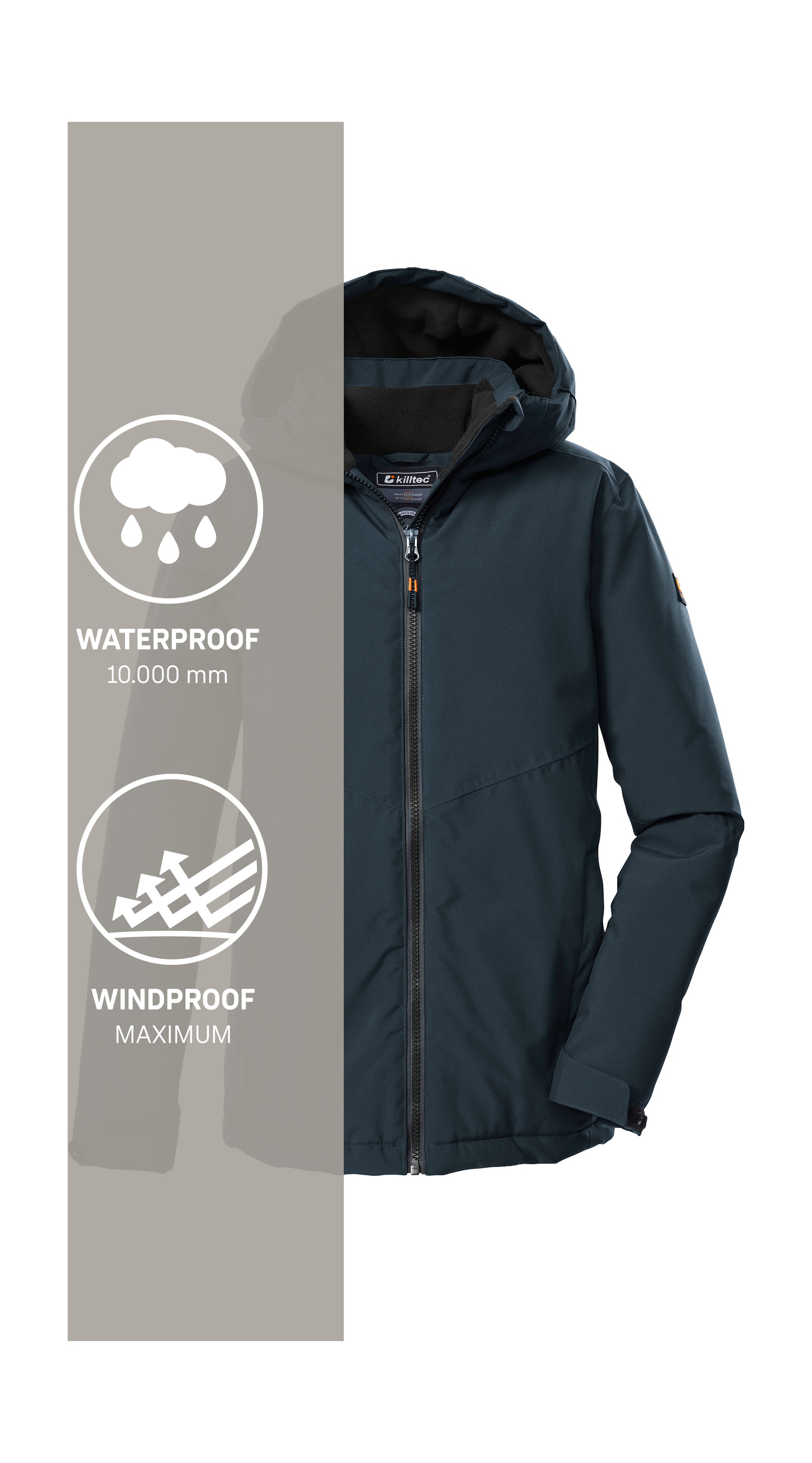 Killtec Funktionsjacke »KOW 221 BYS JCKT«, Wind- und wasserdichte Kinderjacke mit verstellbarer Kapuze