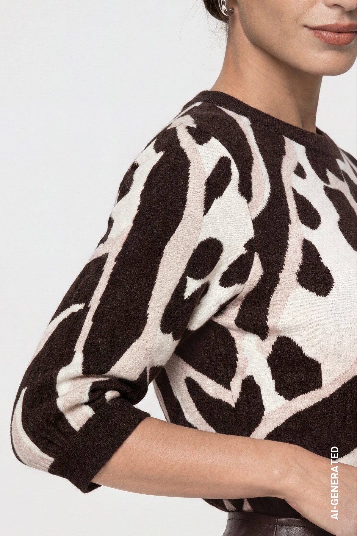 Monari 3/4 Arm-Pullover »Pullover Leo Tigermix« Regular fit mit Leomuster