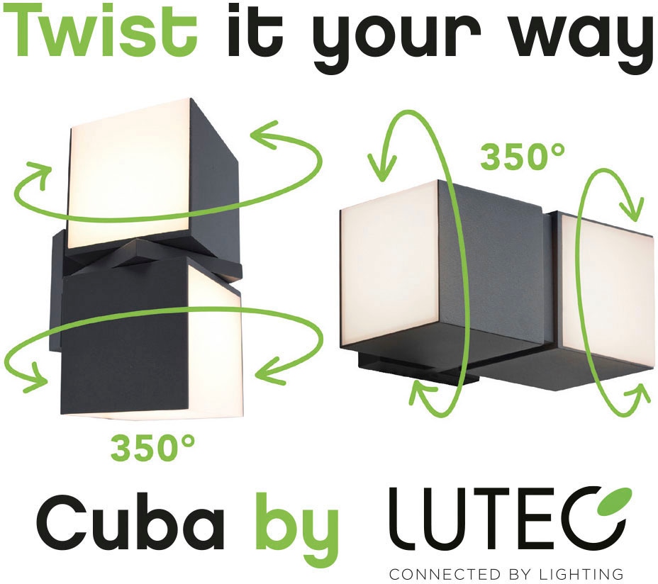 »CUBA«, bestellen online LUTEC drehbar Außen-Wandleuchte LED
