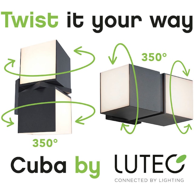 »CUBA«, Außen-Wandleuchte LUTEC drehbar LED online bestellen
