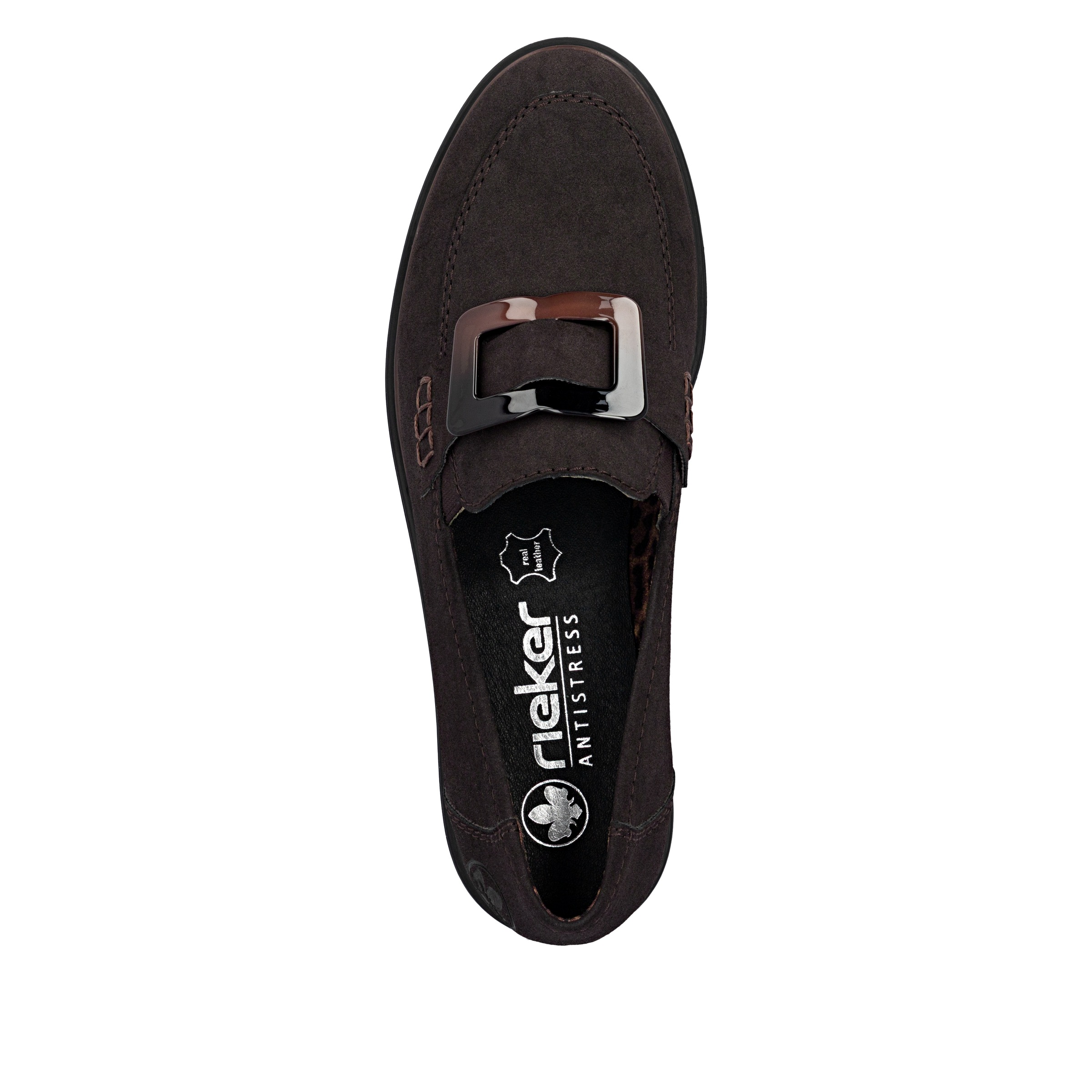 Rieker Loafer  Slipper, Schlupfschuh, Halbschuh mit großer Zierspange