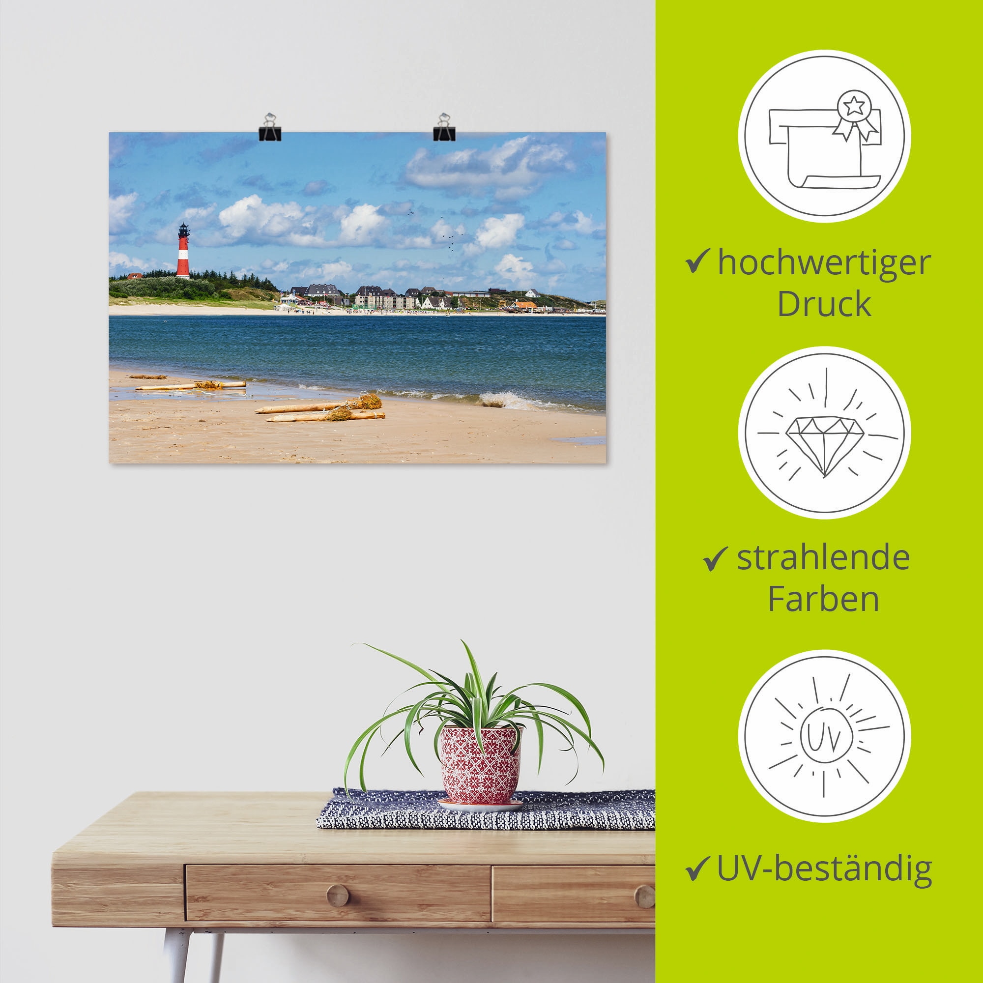 Artland Poster »Hörnum - Insel Sylt«, Strand, (1 St.), als Alubild, Leinwandbild, Wandaufkleber oder Poster in versch. Größen