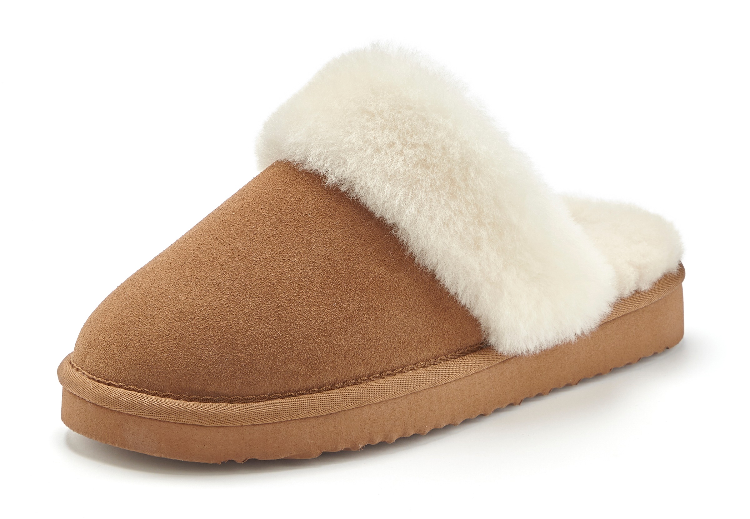 Vivance Dreams Pantolette »Pantoffeln, Clogs, Schlappen, Hausschuh,«  mit kuscheligem Lammfell aus Leder