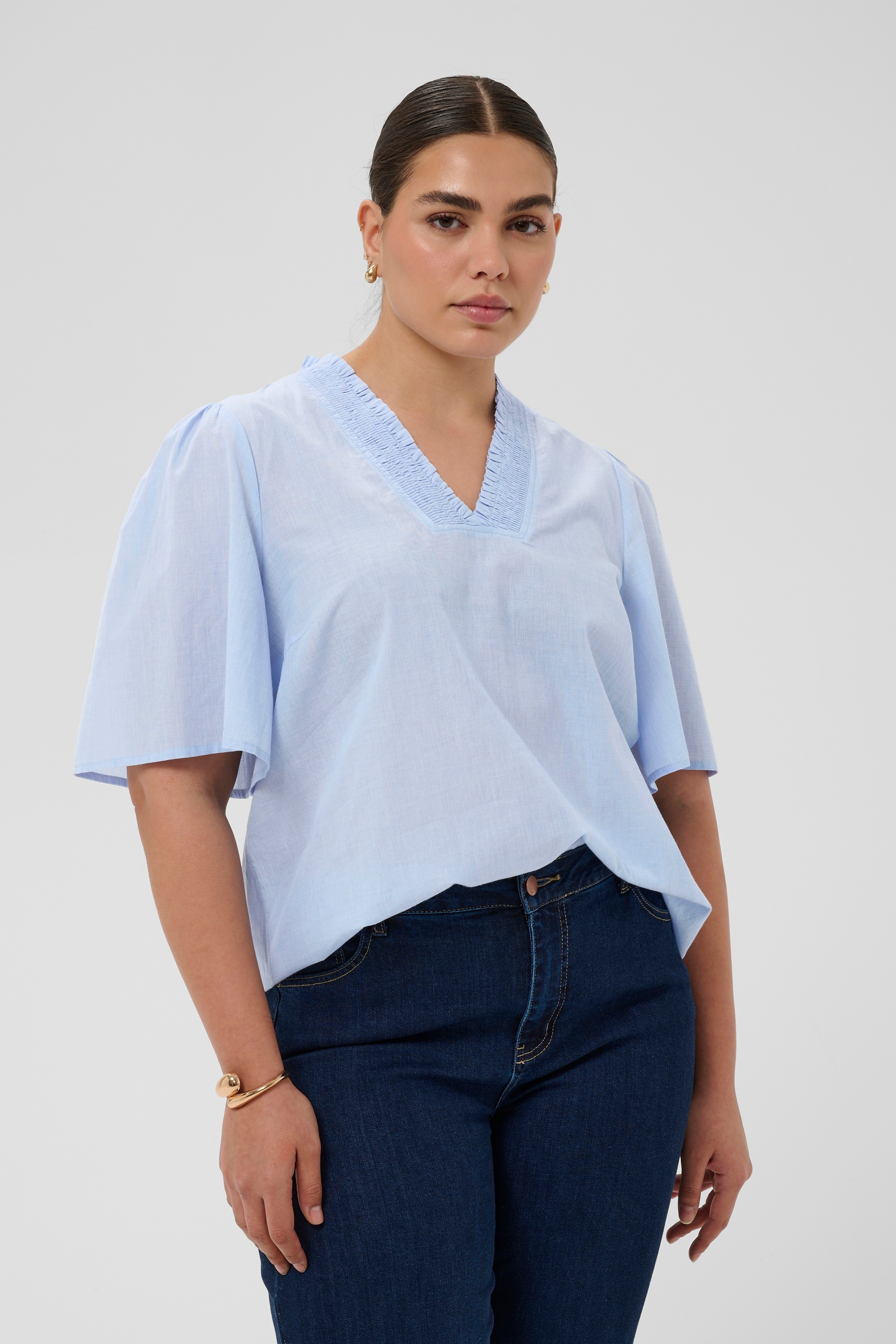 KAFFE Curve Langarmbluse »Langarm-Bluse KCjane«