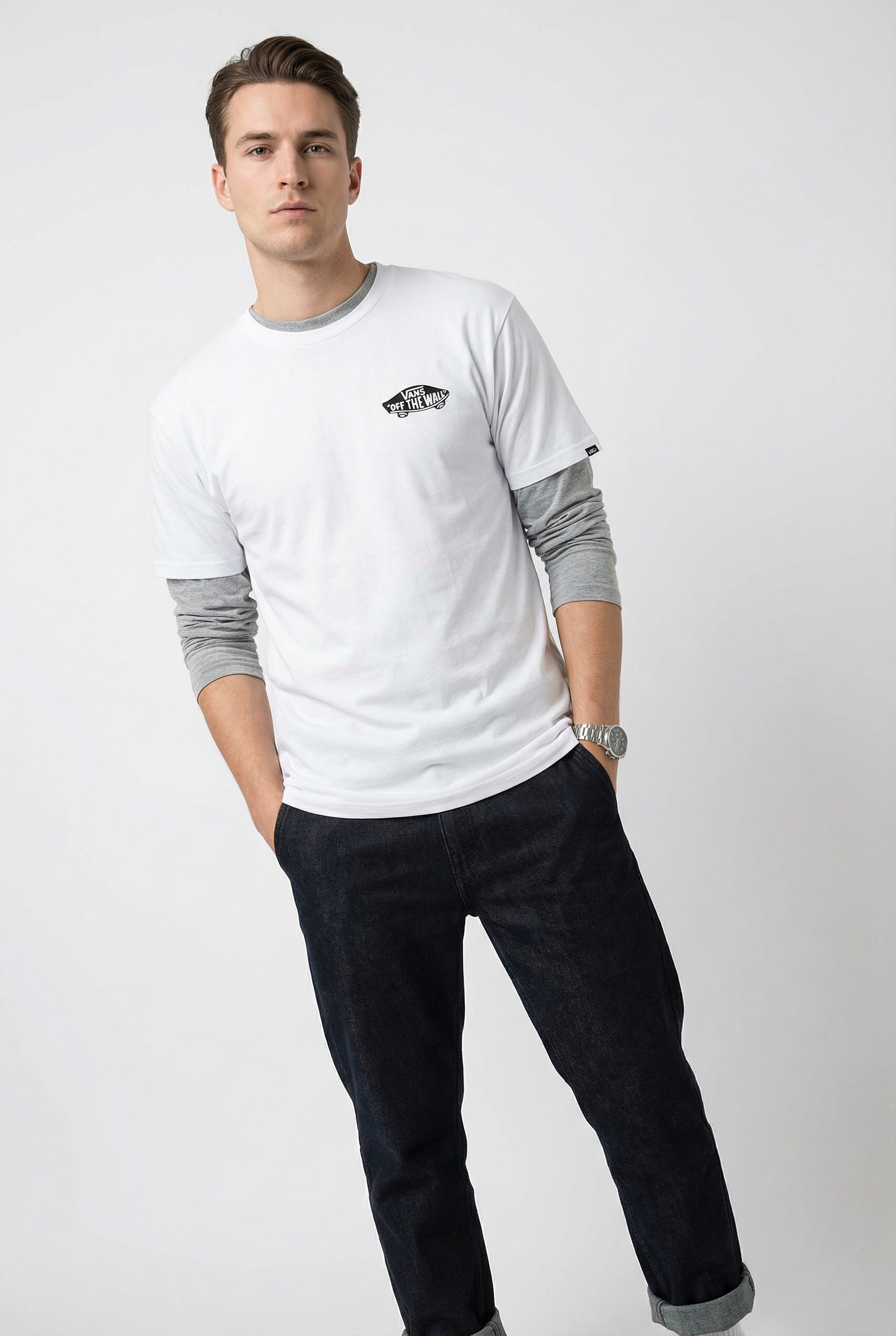 Vans T-Shirt »DOUBLE STANDARD SS TEE« sportlicher Stil, ohne Verschluss, Rundhalsausschnitt