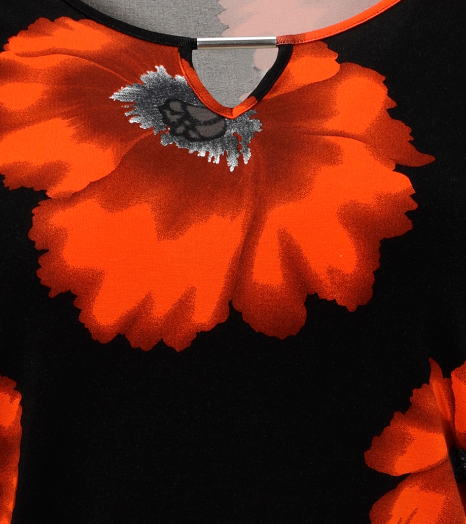 Aniston PLUS Langarmshirt, mit großflächigen Mohnblüten bedruckt