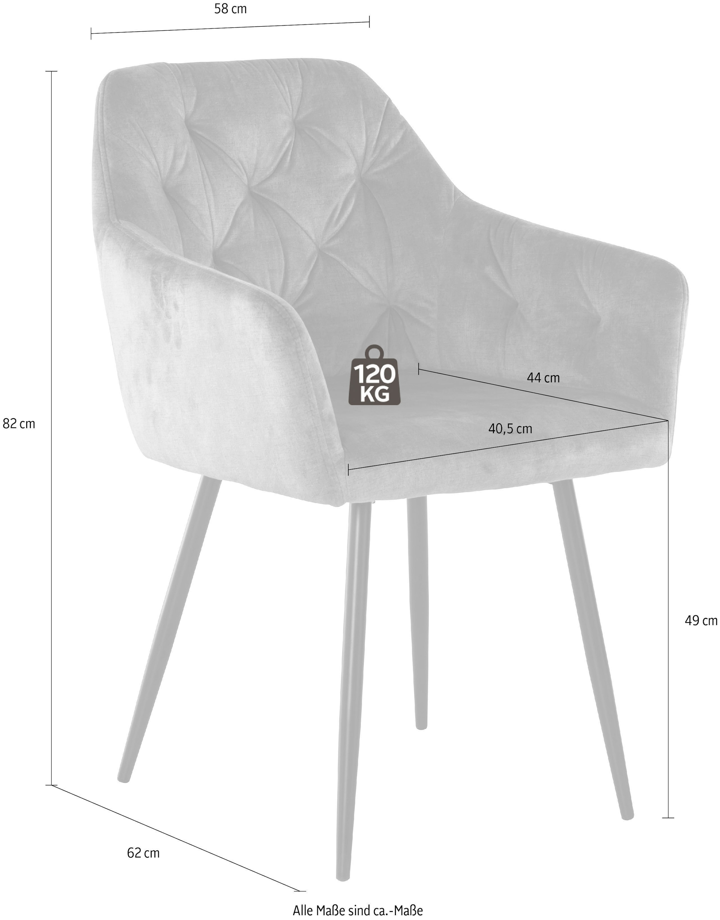 HELA Esszimmerstuhl »Kira Schalenstuhl Boho, Bestseller«, (Set), 4 St., Samtvelours, Armlehnstuhl Samt oder Microfaser Bezug