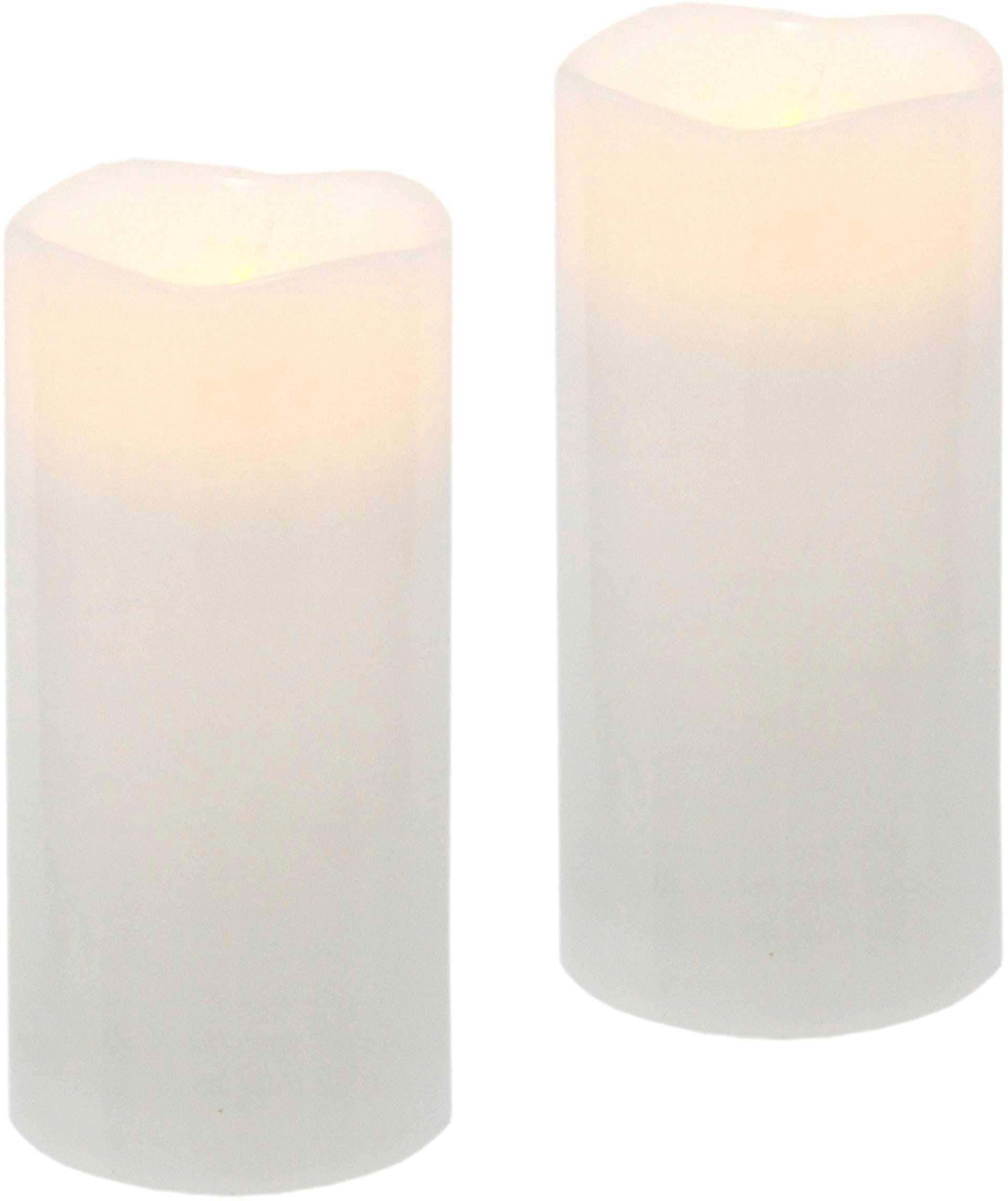 I.GE.A. LED-Kerze »Batteriebetriebene LED-Kerzen aus Echtwachs, Höhe ca. 12,5 cm«, flackerndes Stimmungslicht, Stumpenkerze für den Adventskranz