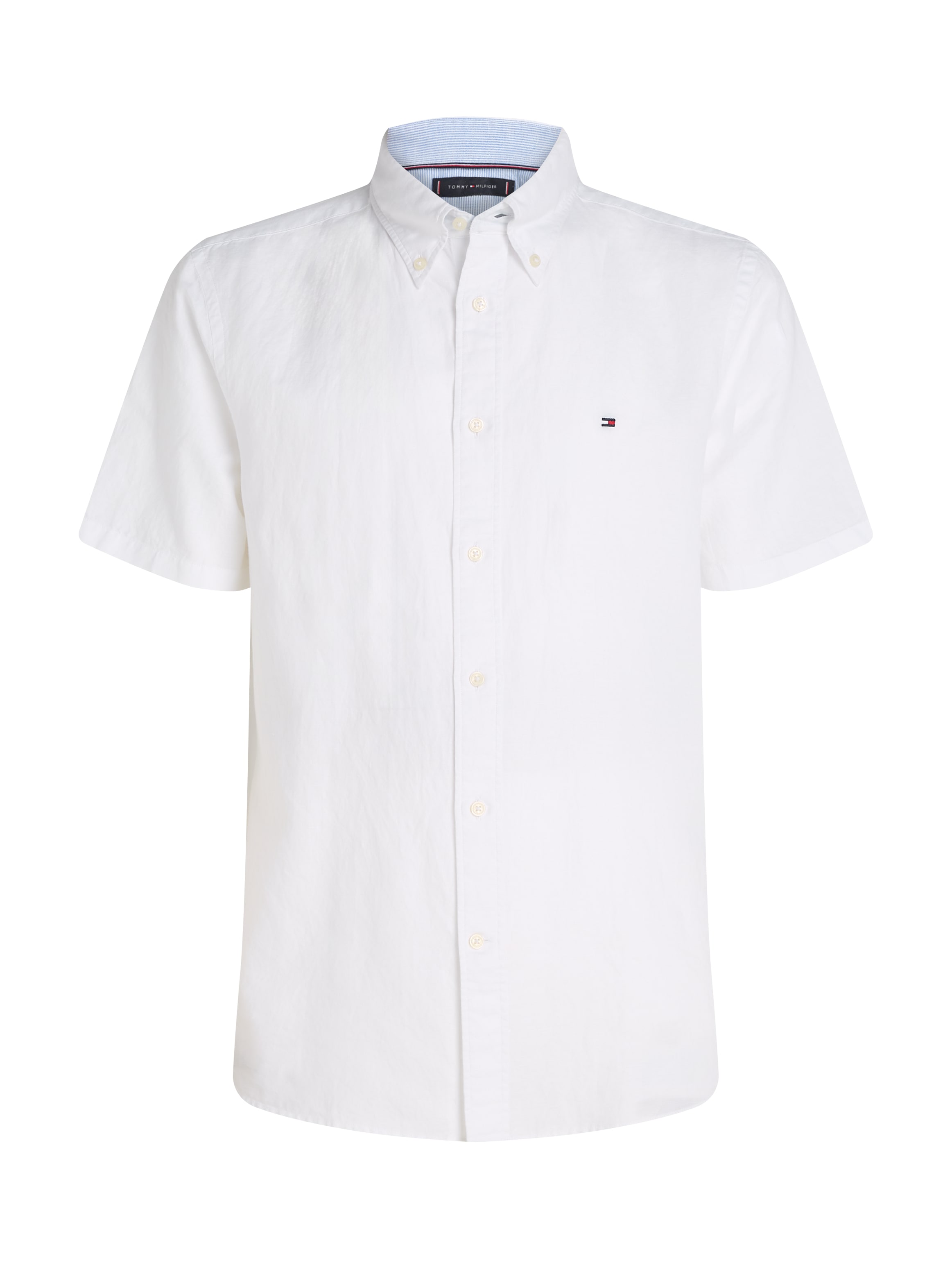 Tommy Hilfiger Kurzarmhemd »LINEN BLEND SOLID  SS Regular Fit SHIRT« mit Button-down-Kragen