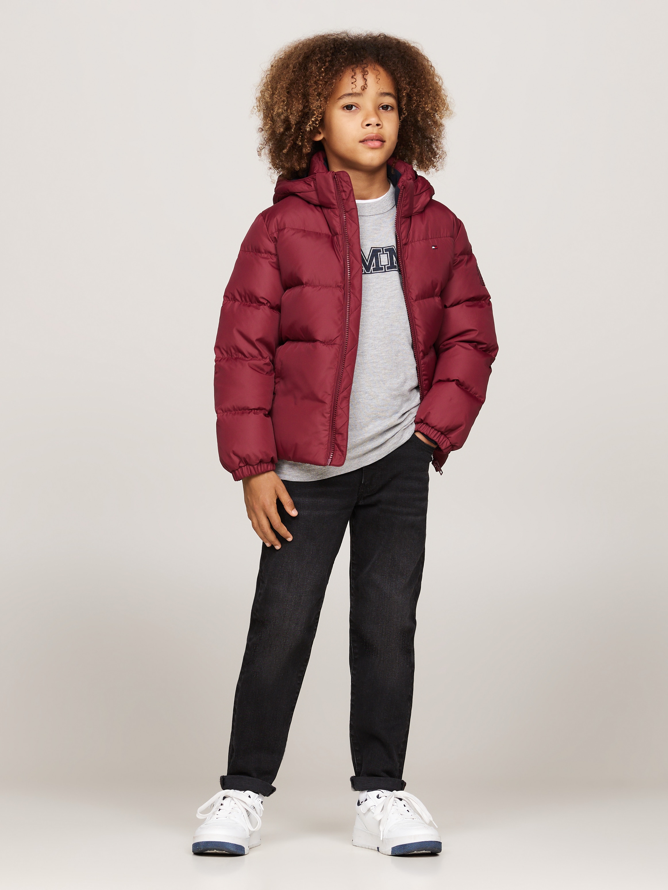 Tommy Hilfiger Steppjacke »ESSENTIAL JACKET«, mit Kapuze, mit Logo-Patch