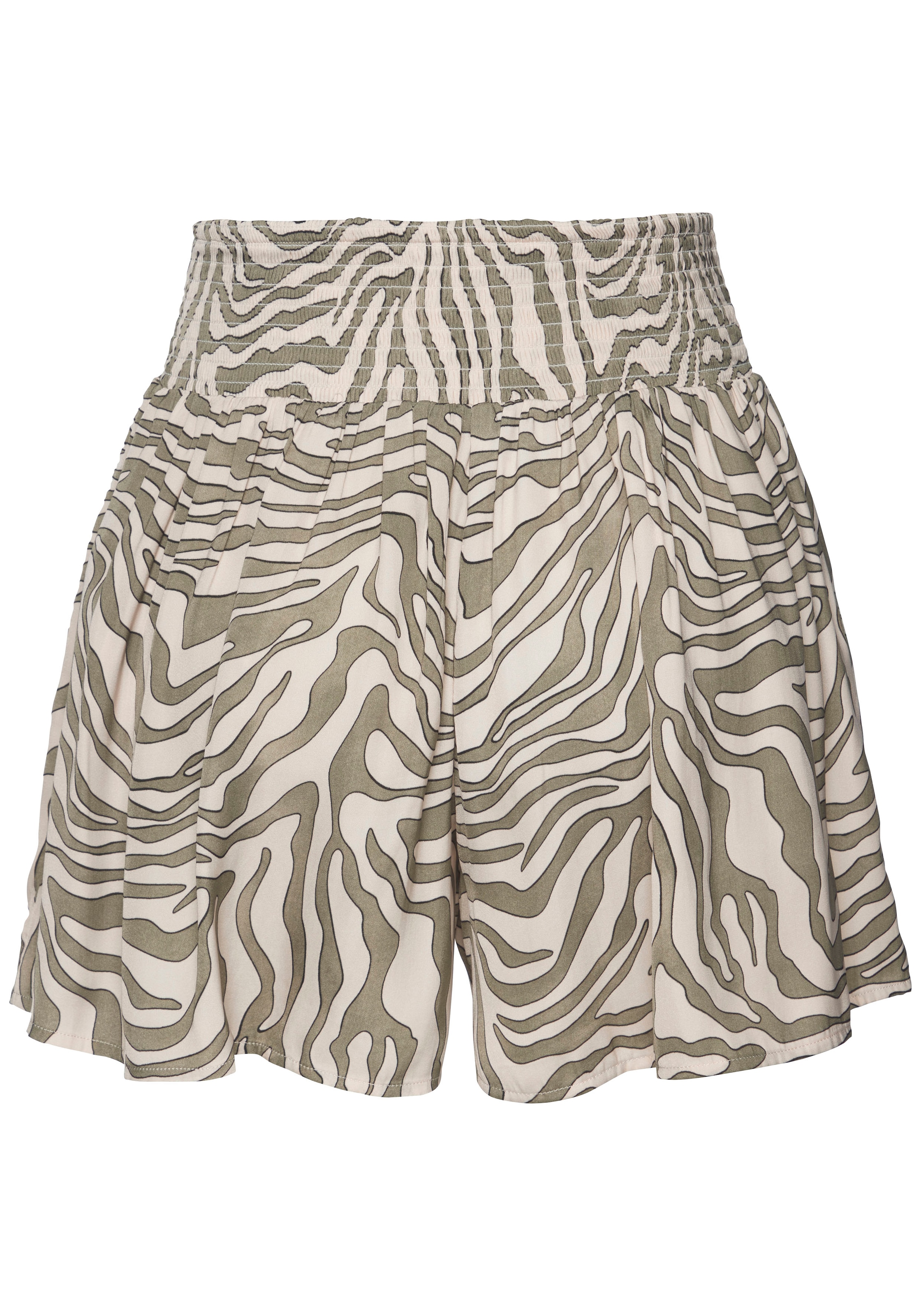 LASCANA Webshorts, mit Animaldruck aus softer Satinqualität, elegante kurze Hose