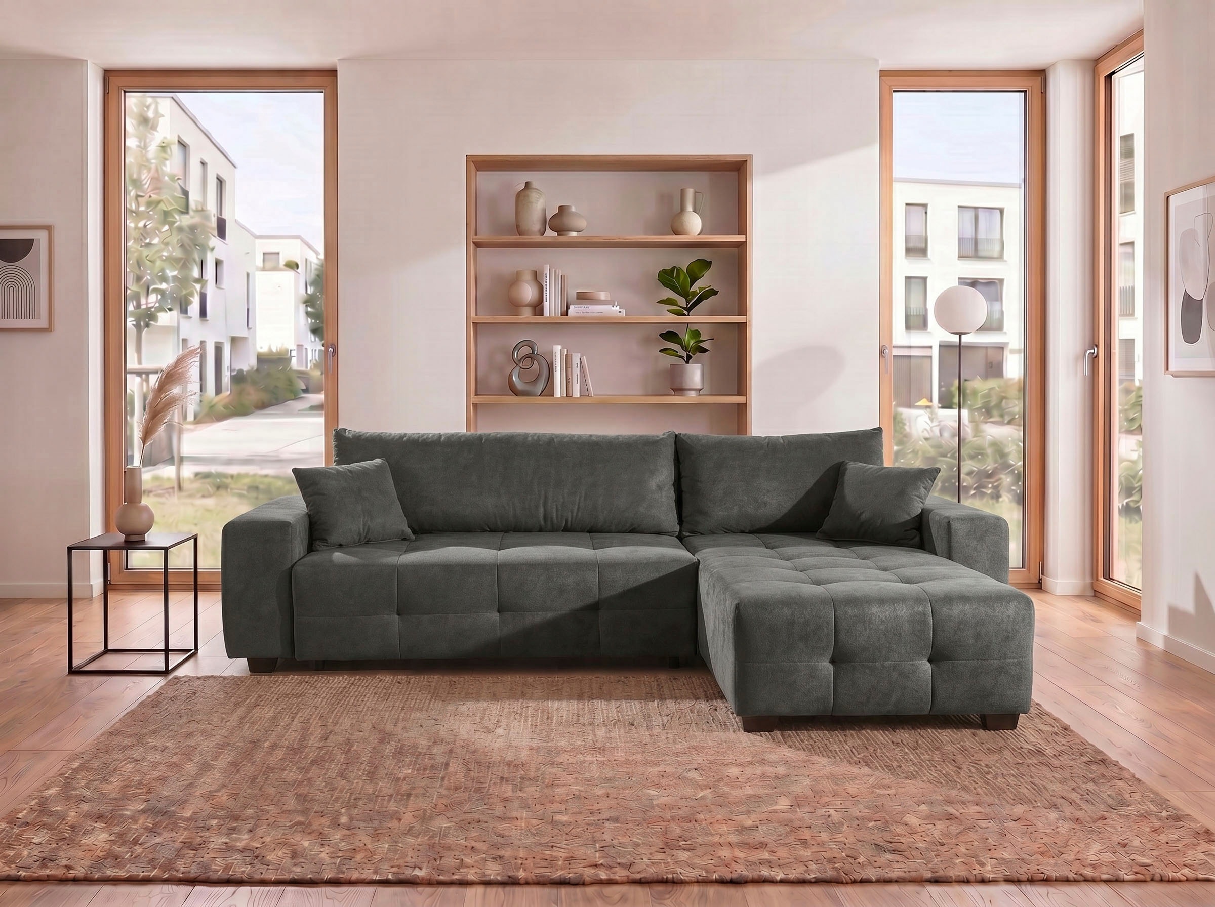 OTTO home Ecksofa »Bella Couch L-Form, B: 234 cm - OTTO. Verlässliche Qualität.« optional Schlaffunktion & Bettkasten, mit Zierkissen
