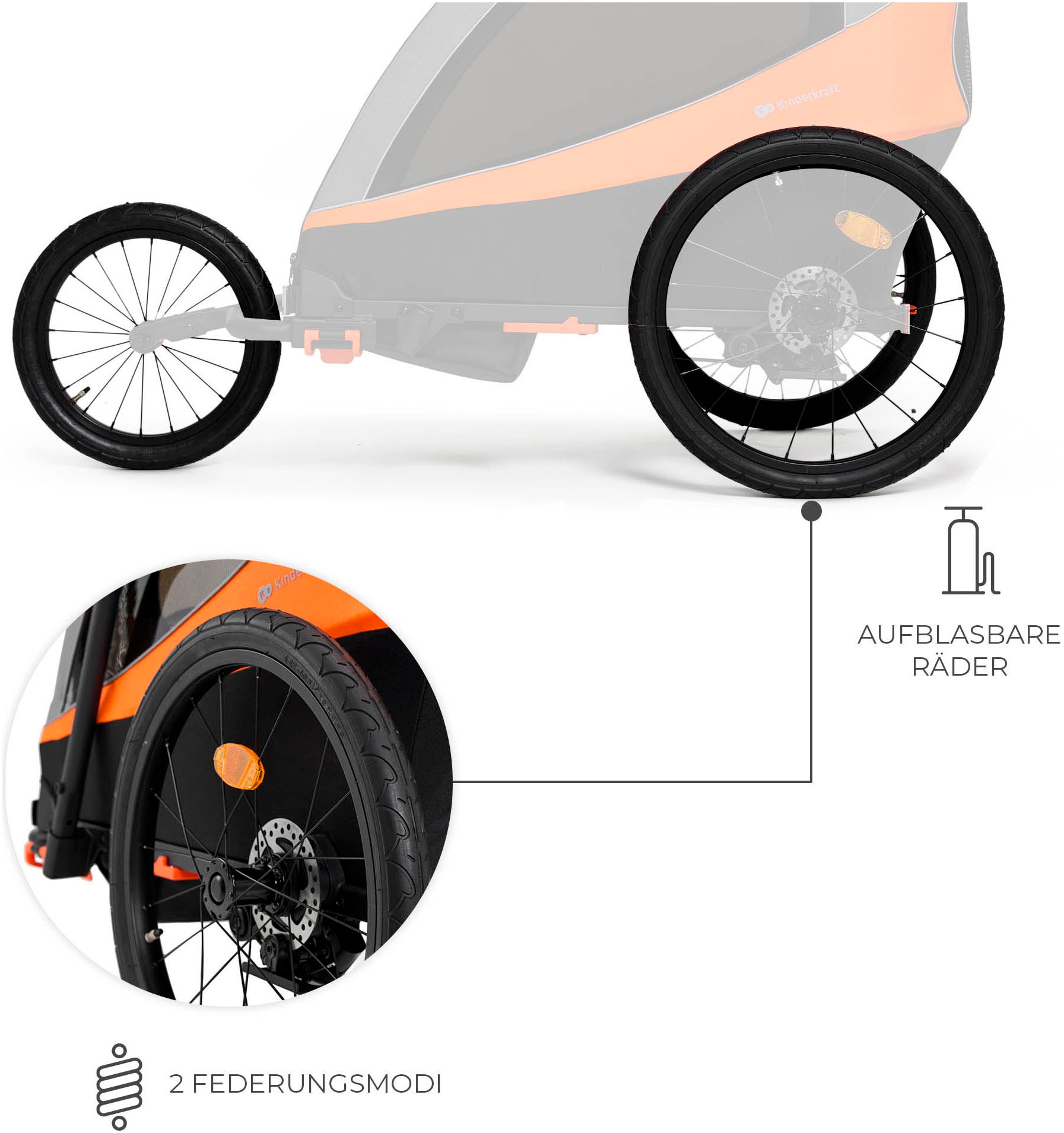 Kinderkraft Fahrradkinderanhänger »NAVA« für 2 Kinder