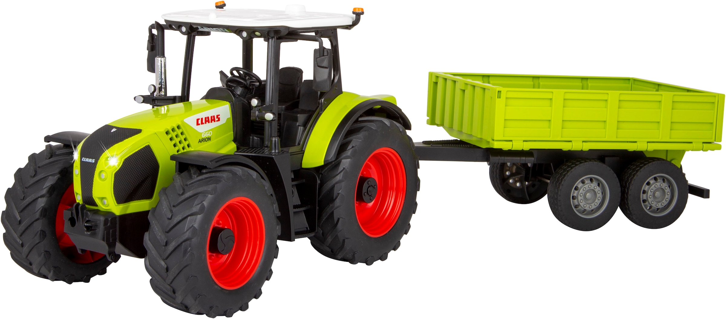 Jamara RC-Traktor »Claas Arion 660 mit Kippanhänger 1:24 2,4GHz«, mit LED Licht